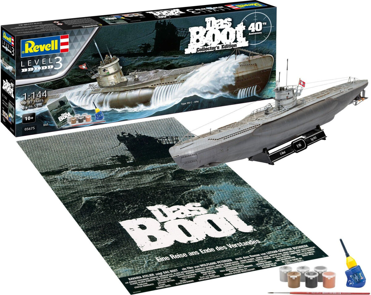 Revell_05675_Das_Boot_Collector\'s_Edition_-_40th_Anniversary_Revell_Modellbausatz_mit_Basiszubehör, Transport, Fahrzeug