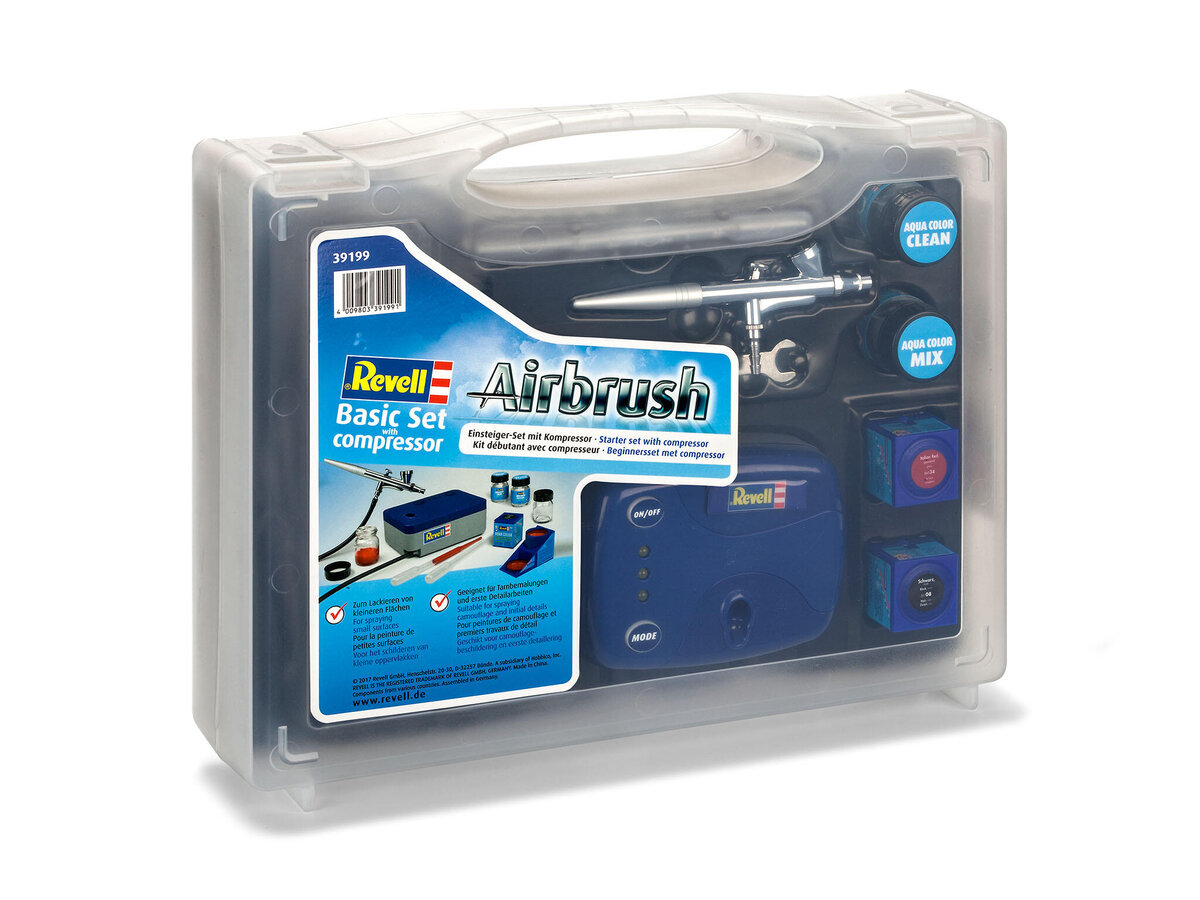 Revell 39199 Basic Set mit Kompressor - Airbrush Komplett-Set für Einsteiger Revell 39199 Basic Set mit Kompressor - Airbrush Komplett-Set für Einsteiger