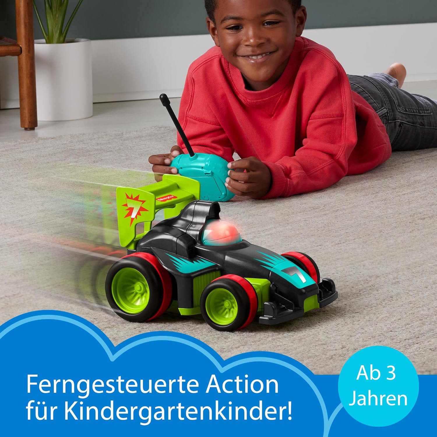 Fisher-Price Fernlenkflitzer RC-Auto für Kinder HYH28 Gras, Junge, Kind, Männlich, Person