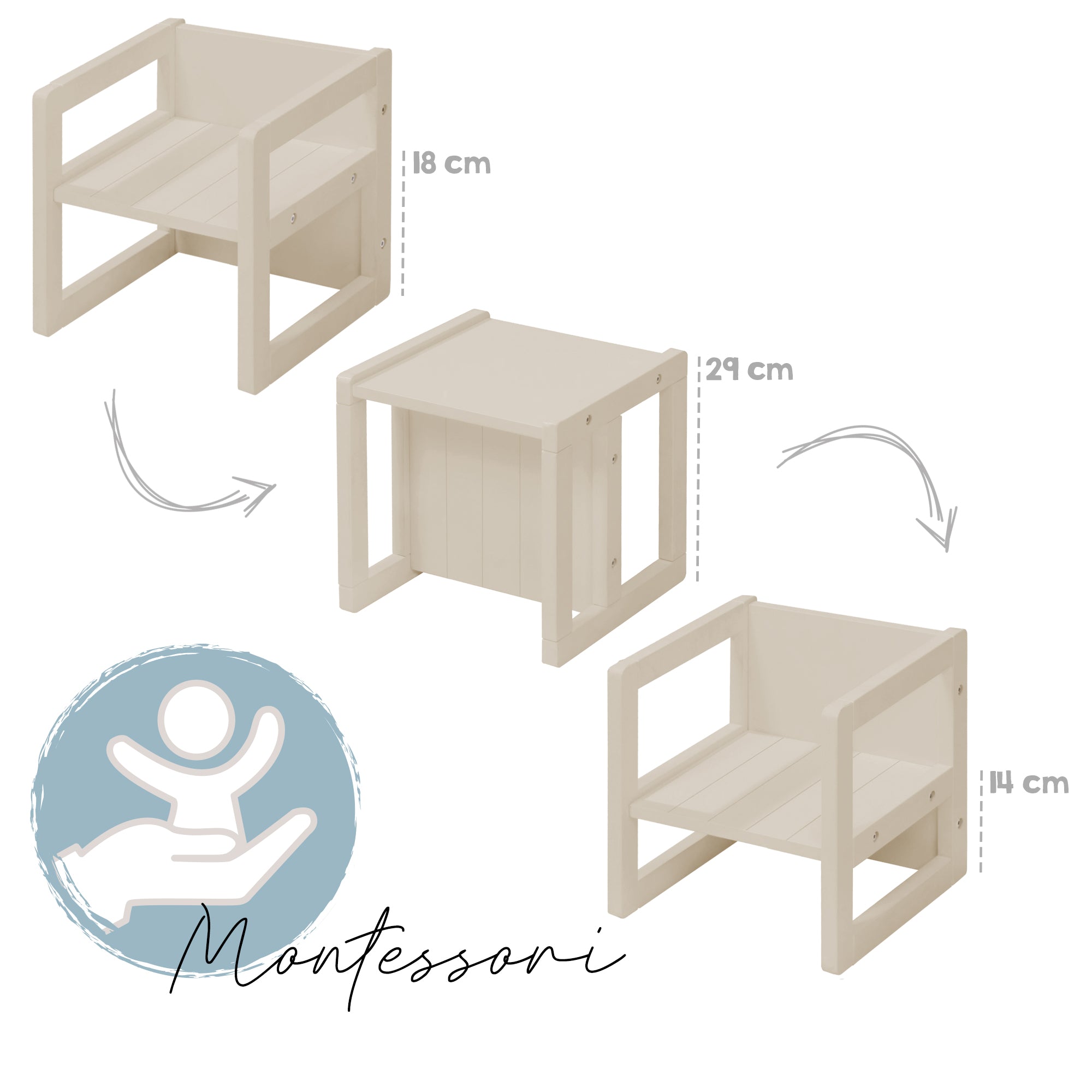 Roba 3031CM Sitzhocker Cashmere – Spielmöbel - Produktbild 3