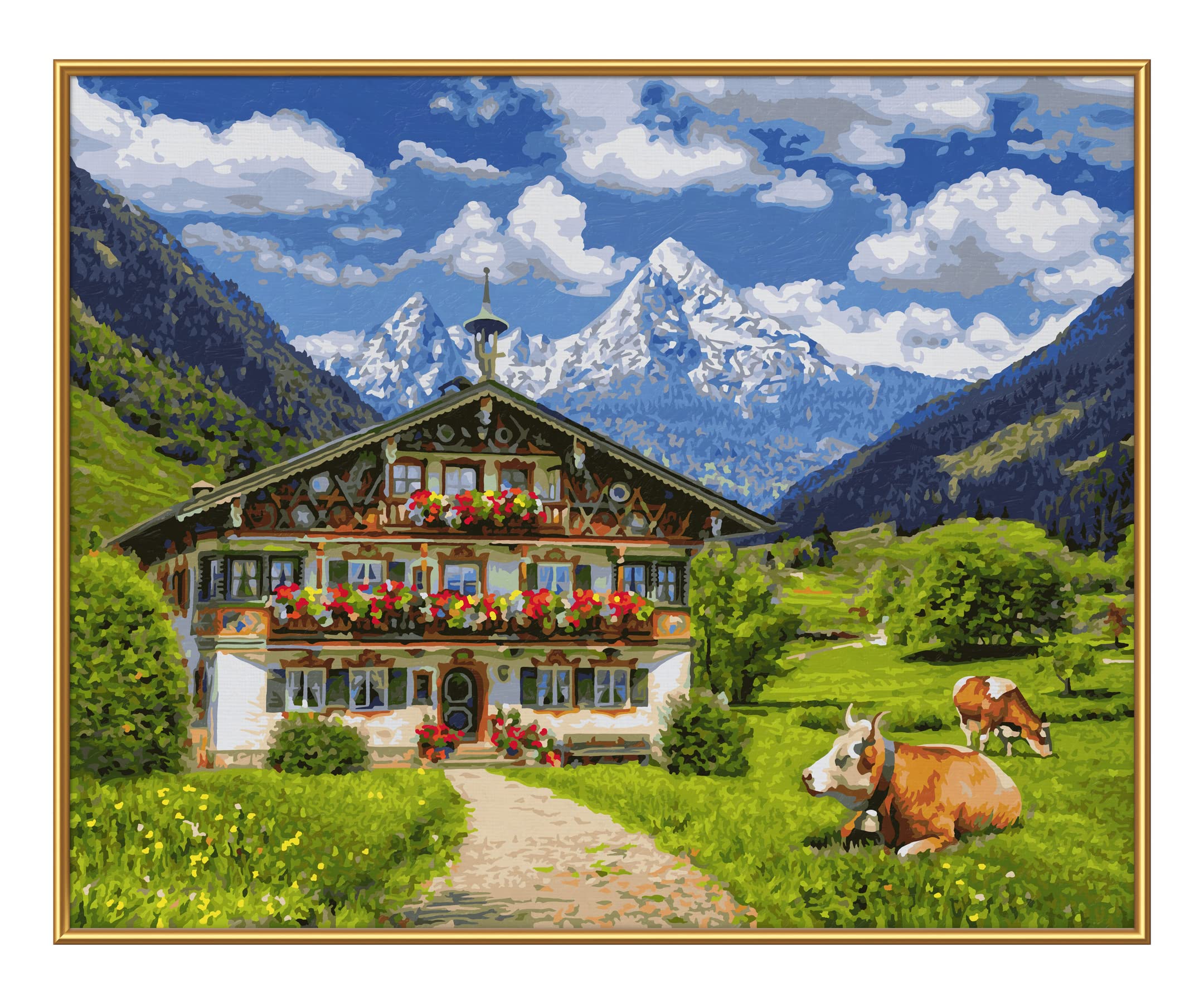 Schipper Mnz - Bergbauernhof - Idyllisches Malset Mit Alpenmotiv 609130857 Kuh, Natur, Draußen, Gras, Grünland