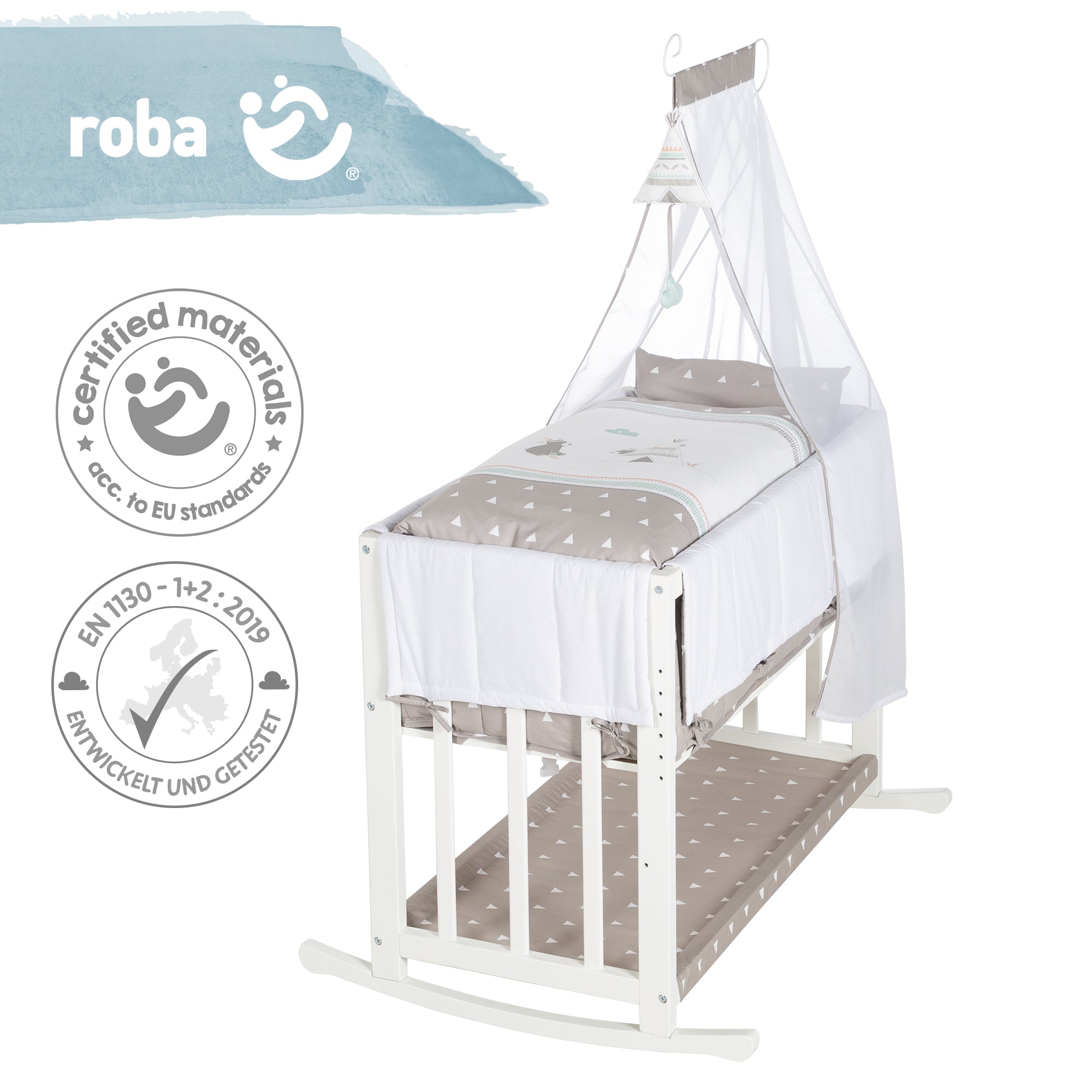Roba 289149WES198 Stubenbett 4in1 Indibär weiß – Stubenbetten - Bild 12 Roba 289149WES198 Stubenbett 4in1 Indibär weiß – Stubenbetten - Produktbild 12