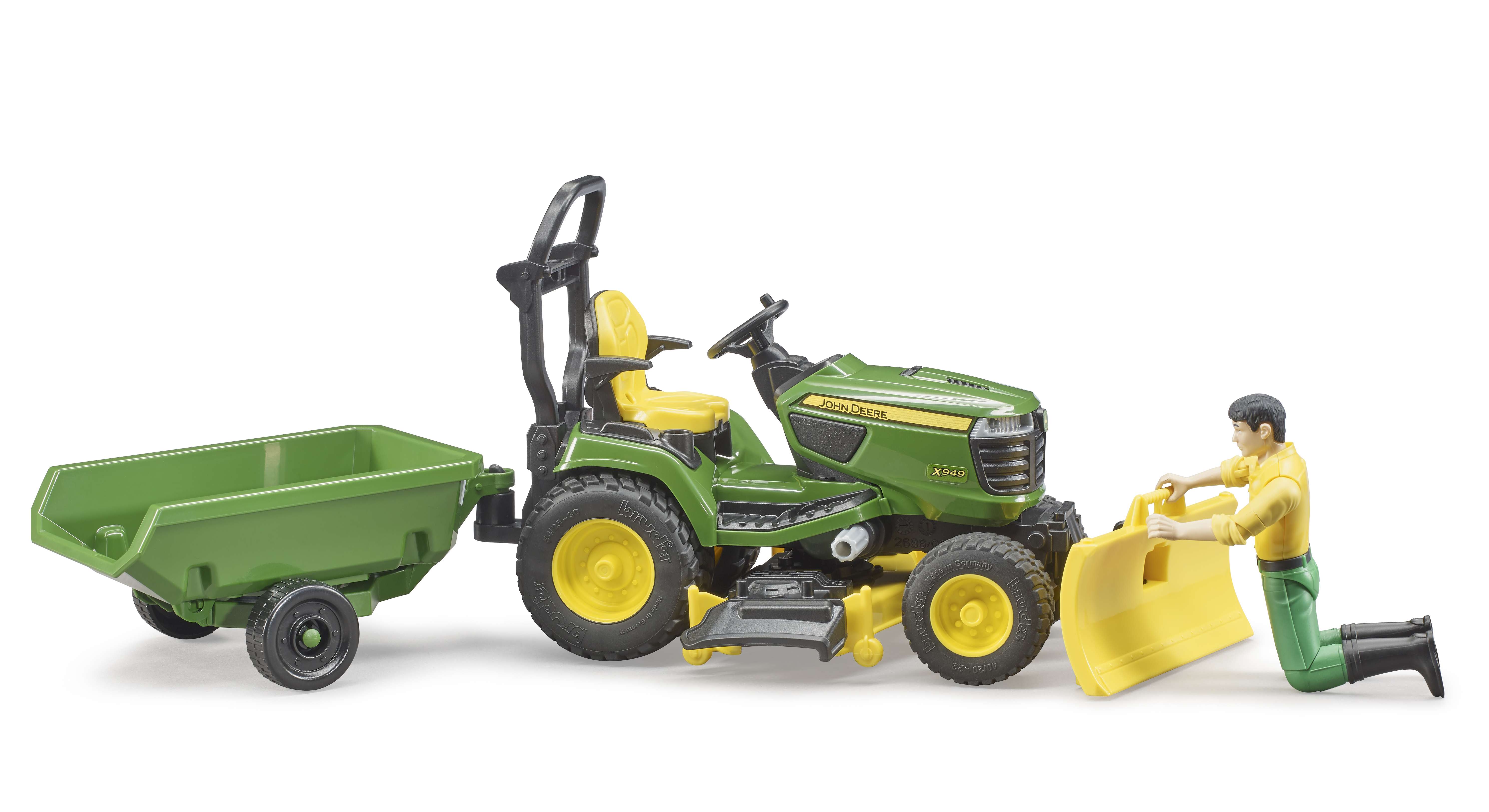 BRUDER 62104 - Bworld John Deere Rasentraktor mit Anhänger und Gärtner - Bild 3 BRUDER 62104 - Bworld John Deere Rasentraktor mit Anhänger und Gärtner - Bild 3