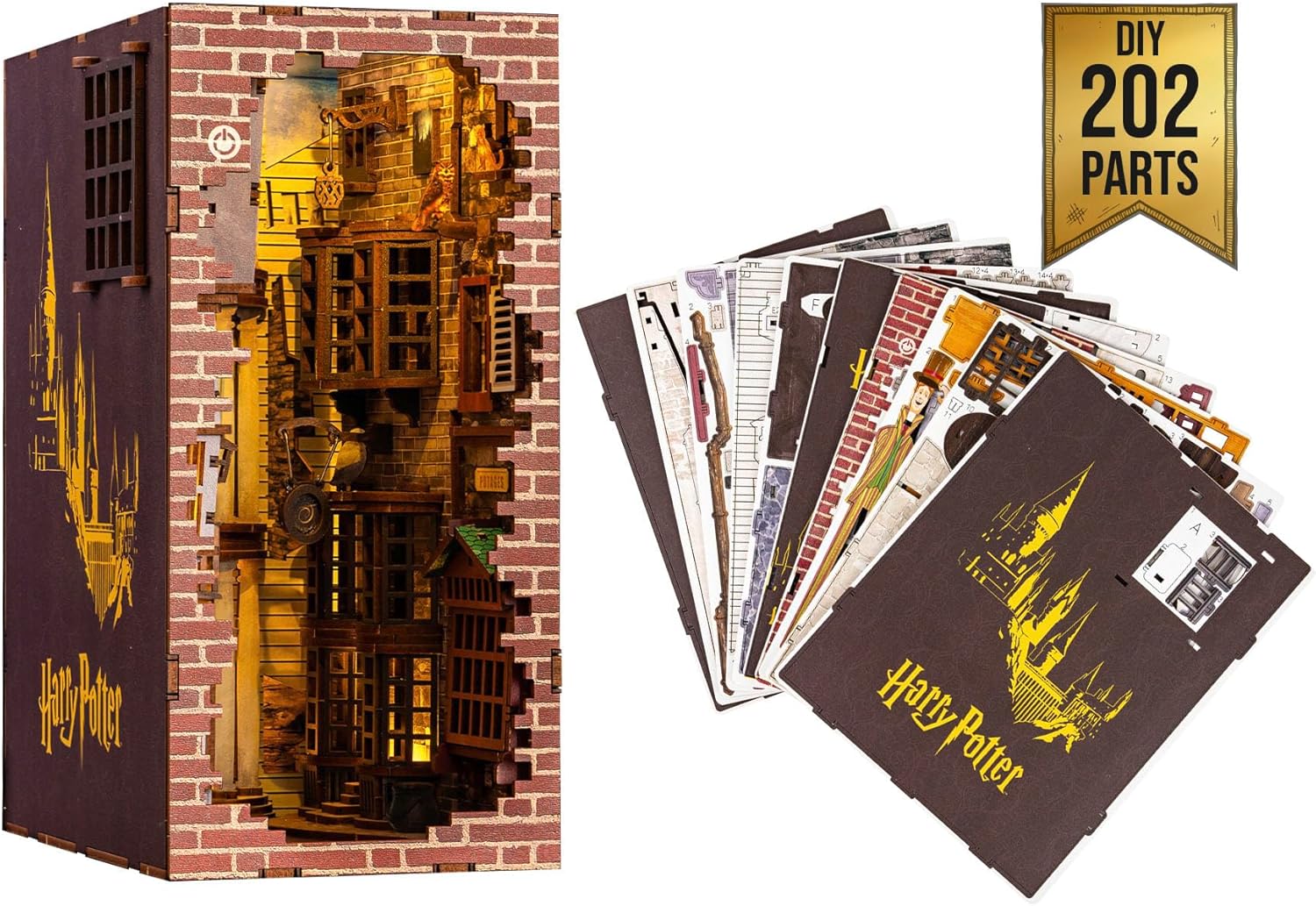 Revell 00530 Tiny Adventures - Harry Potter™ "Diagon Alley" - Magisches Book Nook Modell Backstein, Werbung, Plakat, Collage, Gebäude