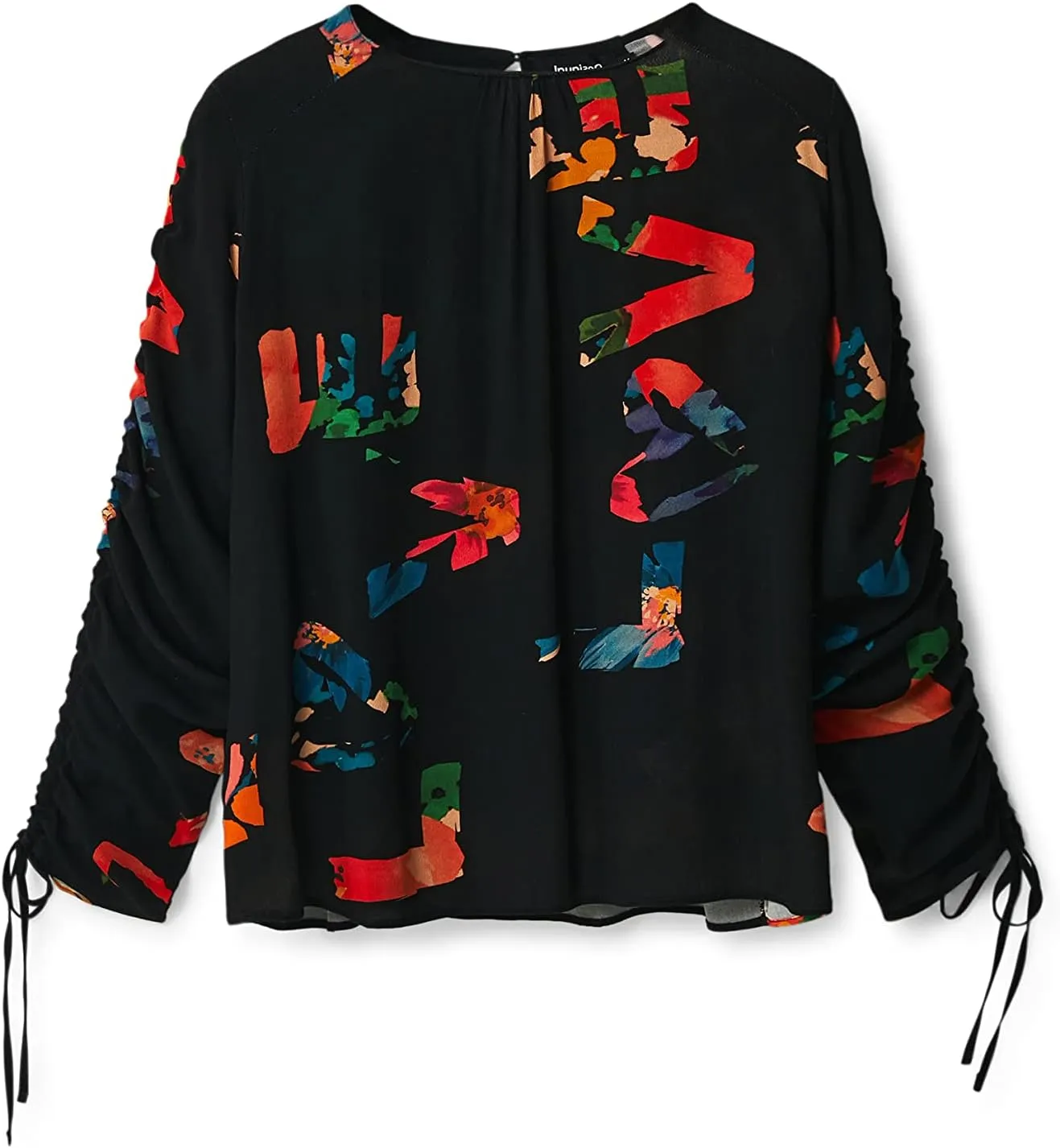 Desigual Damen Bluse - Schwarz, Bunt gemustert 22WWBW112000 GR. M Desigual Damen Bluse - Schwarz, Bunt gemustert 22WWBW112000 GR. M