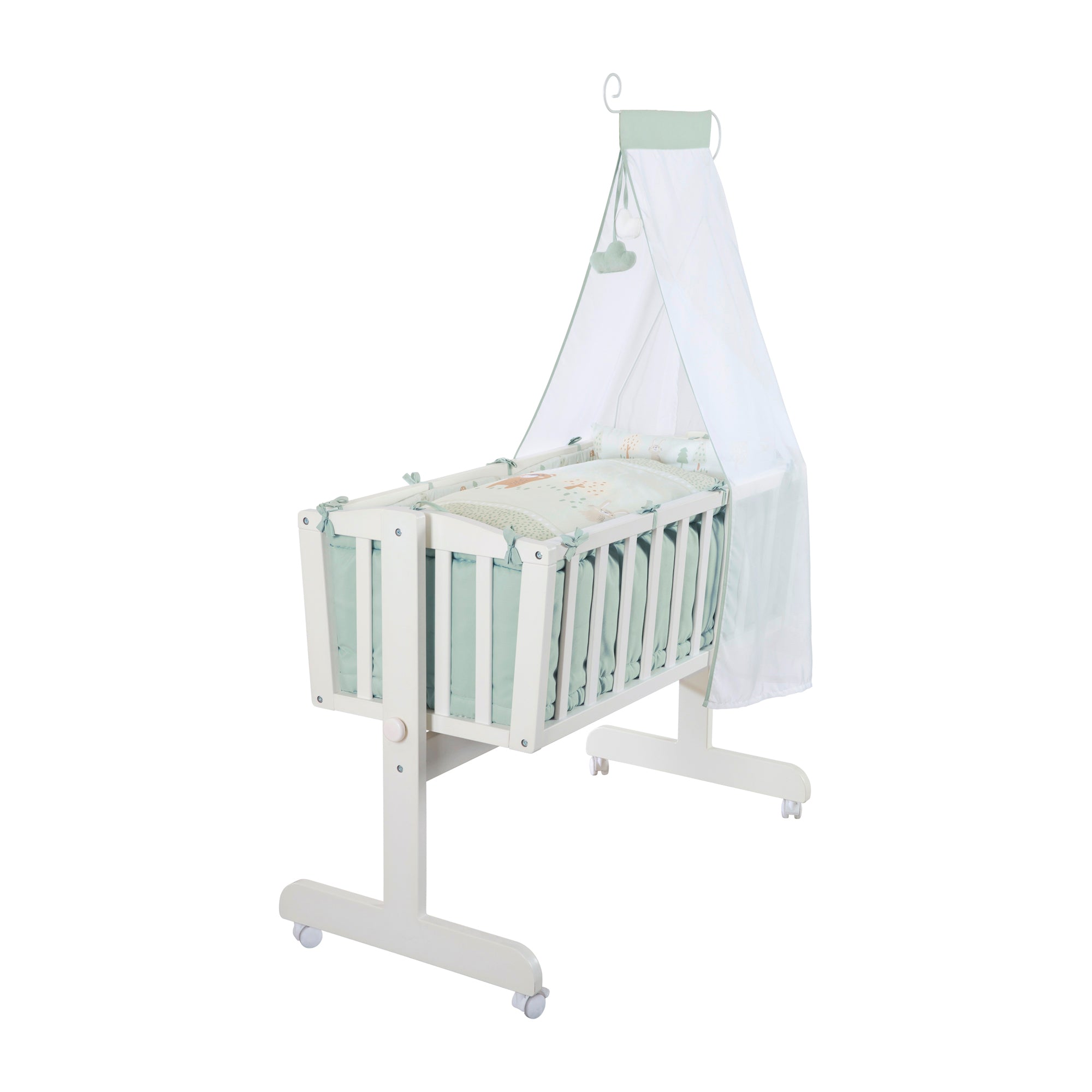 Roba 8950WES283 Komplettwiegenset Woodland Buddies weiß - weiß - Komplettwiegenset - Produktbild 1