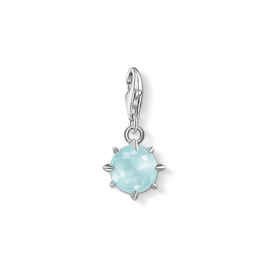 Thomas, Sabo, Anhänger, Charm-Club, Geburtsstein, März, 925, Sterling, Silber, Milky, Aquamarine, Zirkonia, Hellblau, 1791-694-31, Zubehor, Ohrring, Schmuck