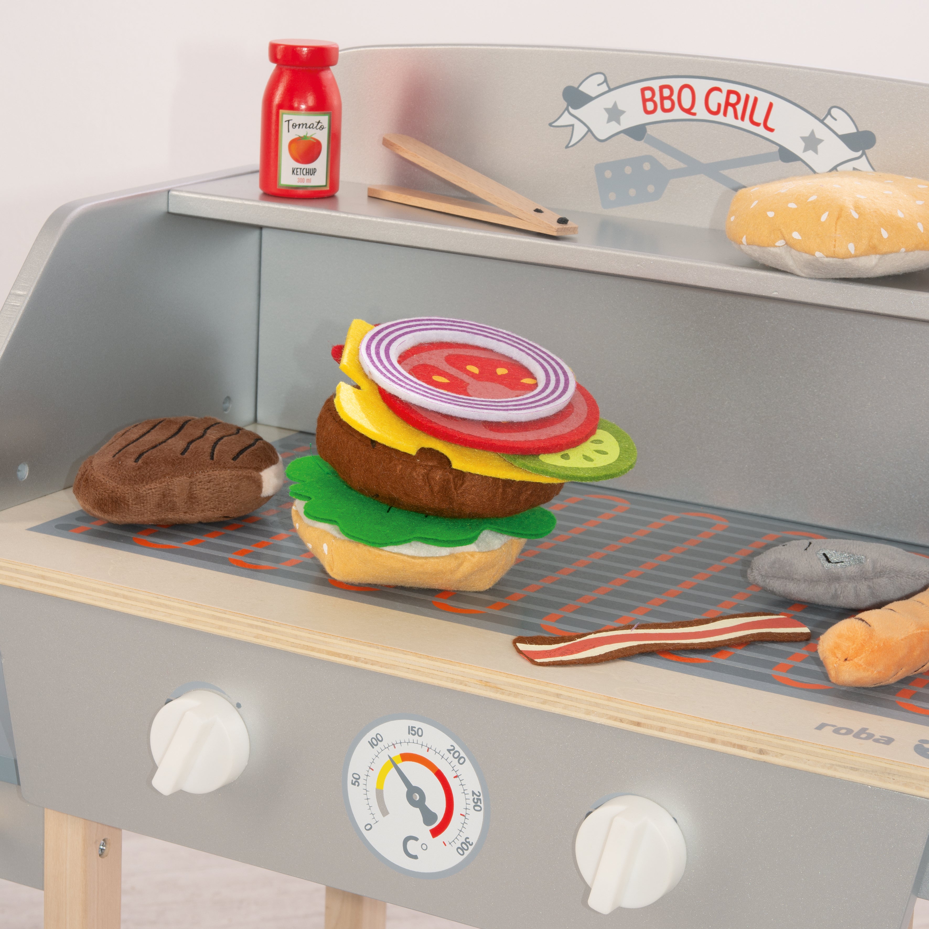 Roba 480212ZU BBQ Grill mit Zubehör grau-braun – Rollenspiel - Bild 10 Roba 480212ZU BBQ Grill mit Zubehör grau-braun – Rollenspiel - Produktbild 10