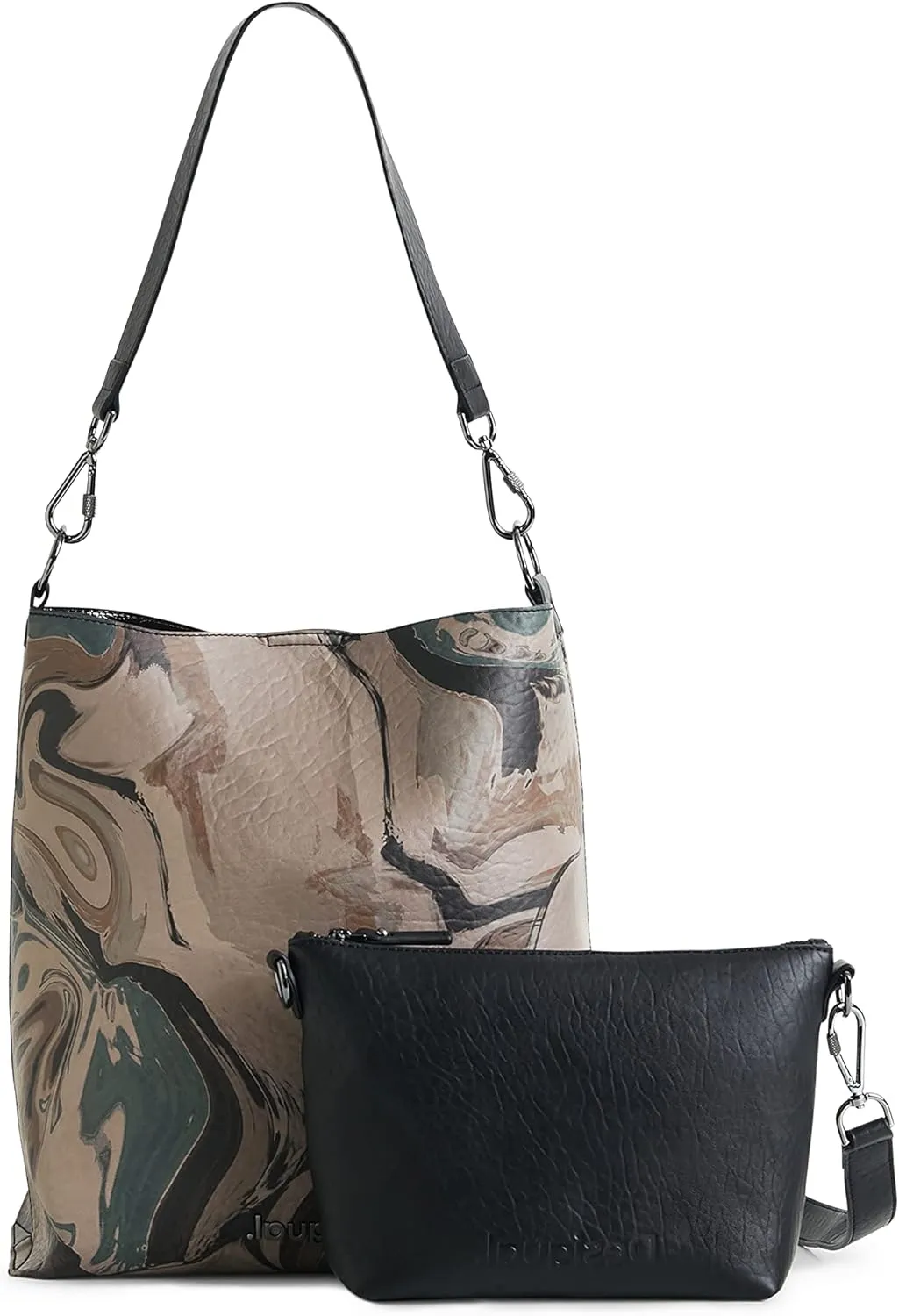 Desigual Damen „Inca Bu“ - Braun mit Camouflage-Muster 22WAXPB1 Handtasche