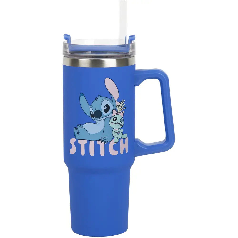 Stitch, Blue, 900ml, Multiway, Travel, Cup, and, Straw Stitch Blue 900ml Multiway Travel Cup and Straw