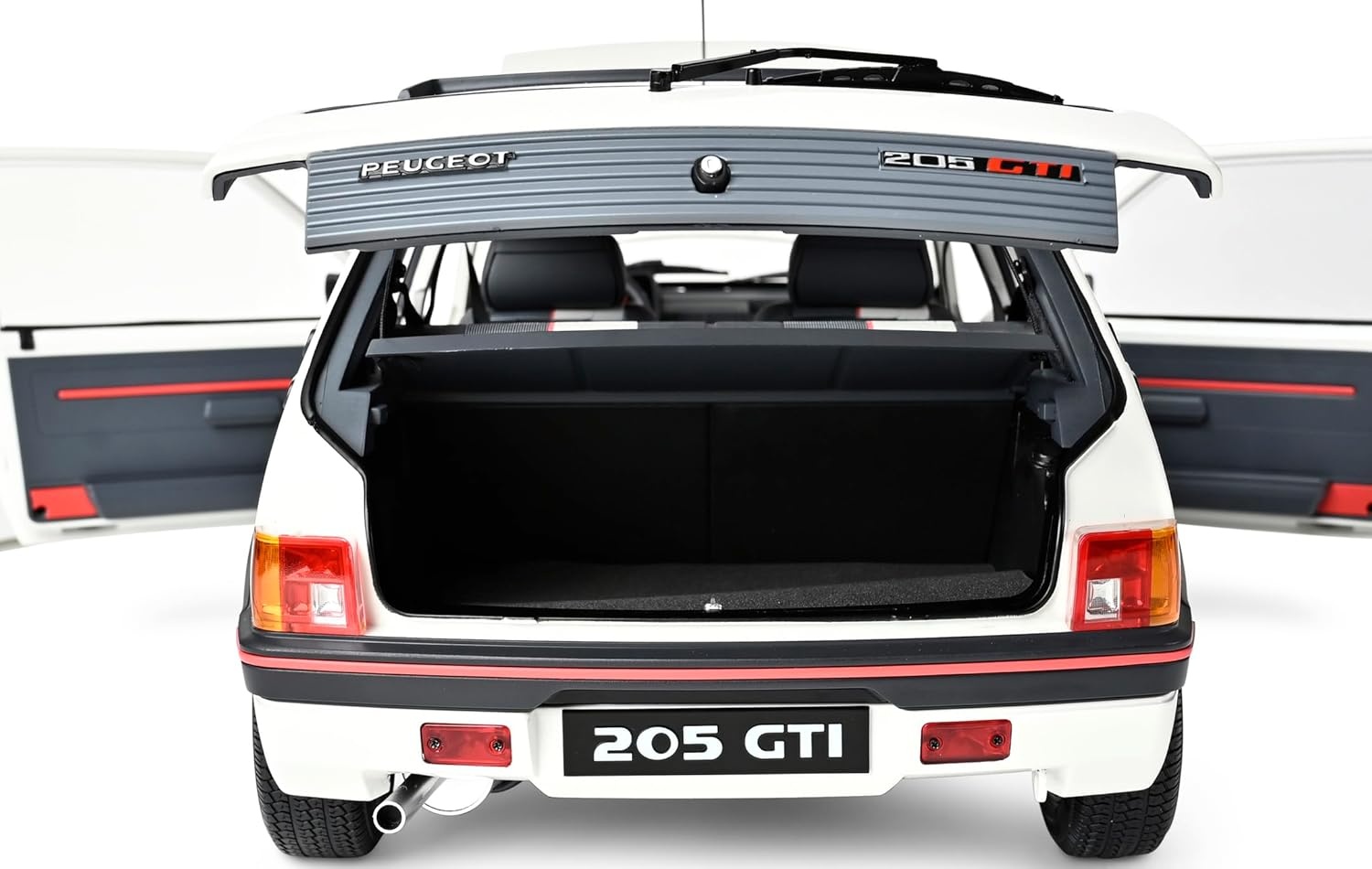 IXO 520010122 Peugeot 205 GTI Weiß - Premium Modellbausatz 1:8 Stoßstange, Fahrzeug, Auto, Kofferraum, Rad