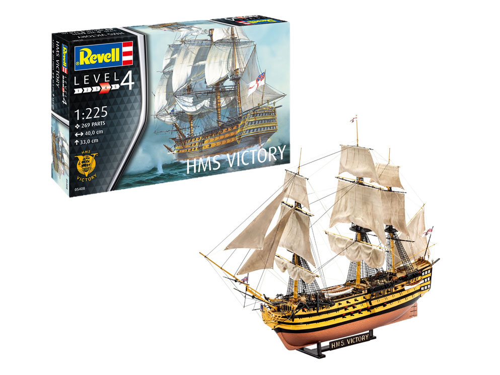 Revell 05408 H.M.S. Victory Legendäres Flaggschiff im Maßstab 1:225 Boot, Transport, Fahrzeug, Segelboot, Wasserfahrzeug