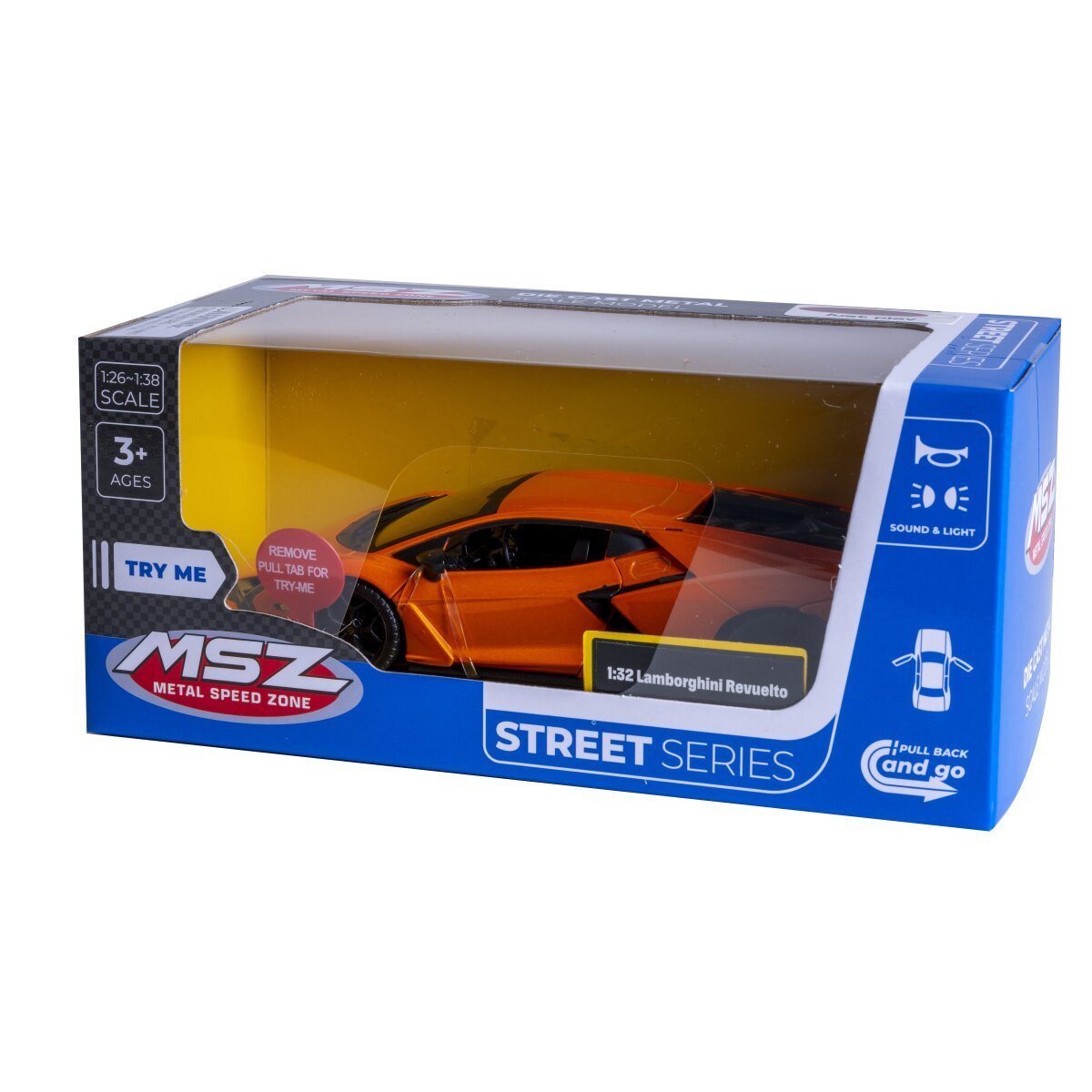 JAMARA Lamborghini Revuelto Diecast 1:32 orange inkl. Knopfzellen ab 3 Jahren
