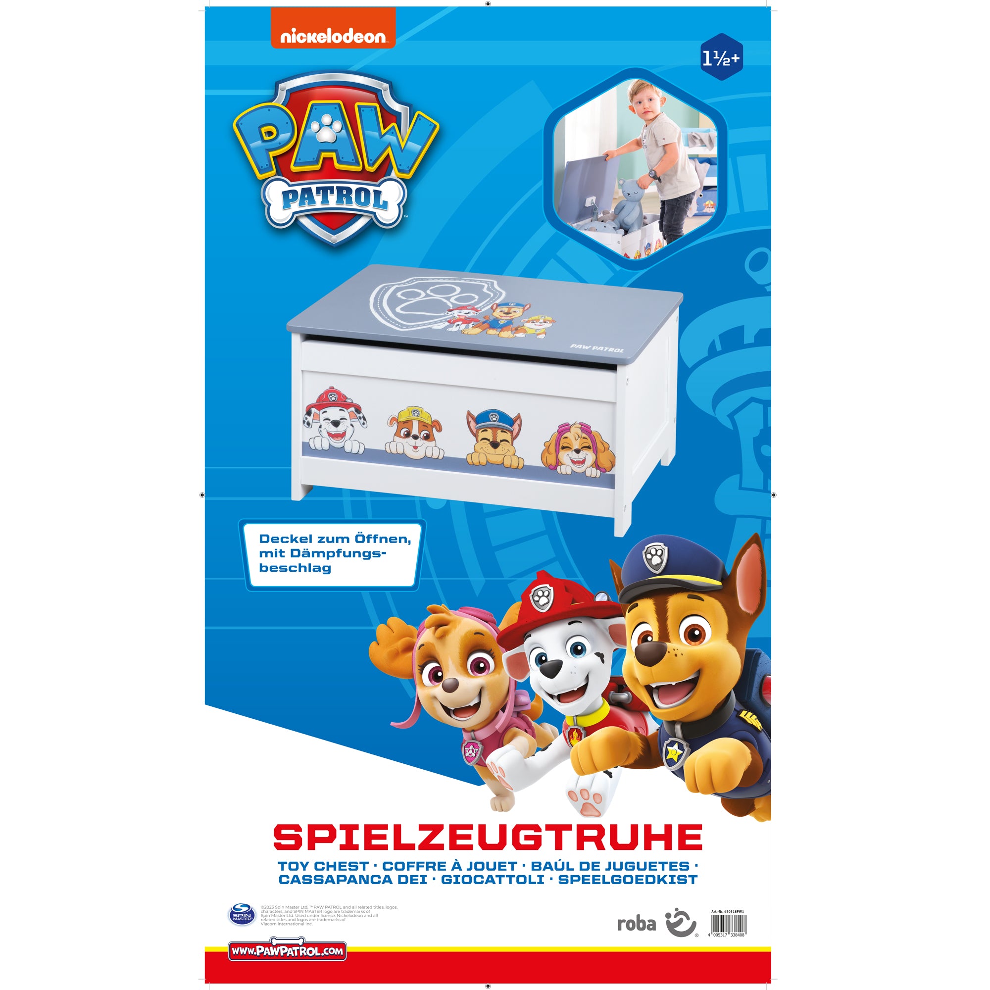 Roba 450518PW1 Spielzeugtruhe Paw Patrol weiß – Spielmöbel - Bild 8 Roba 450518PW1 Spielzeugtruhe Paw Patrol weiß – Spielmöbel - Produktbild 8