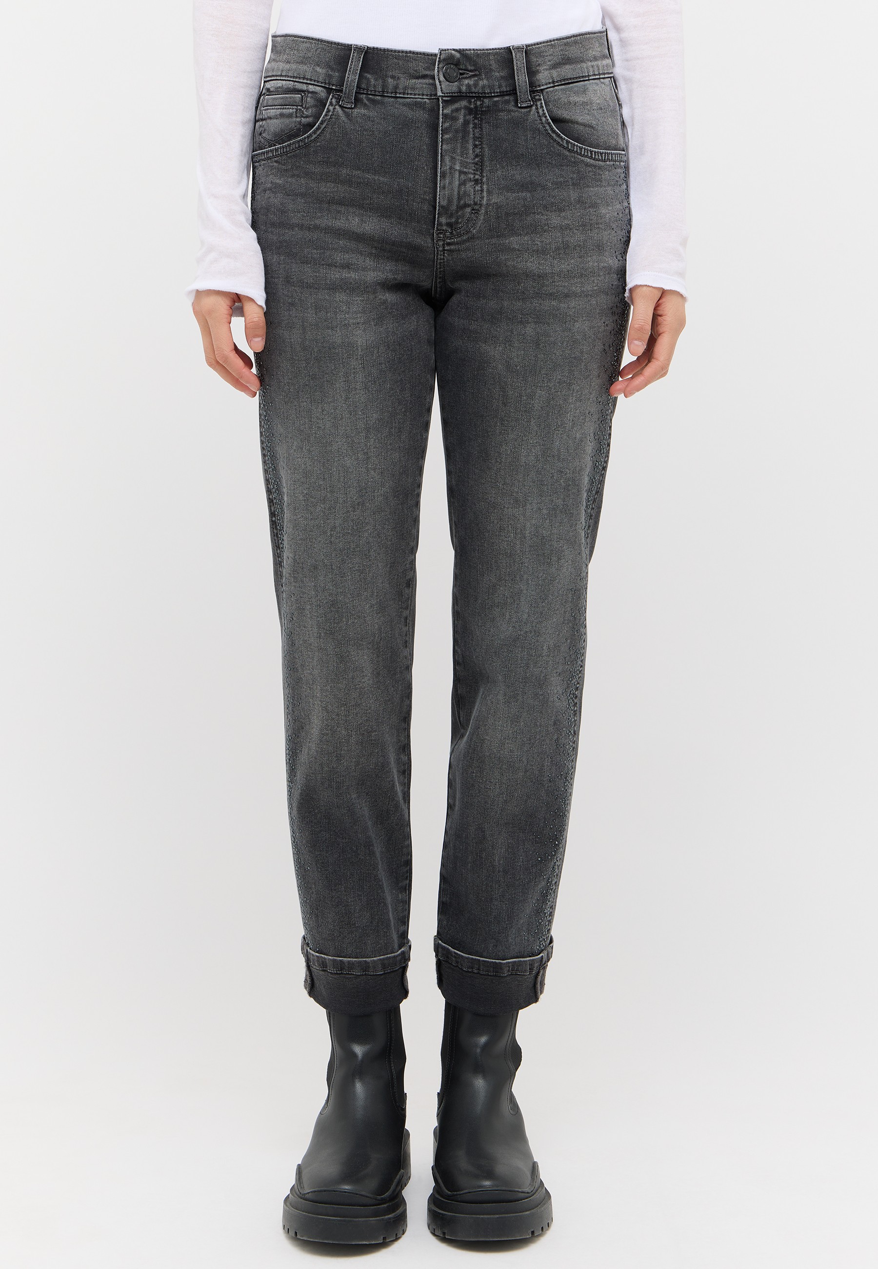 ANGELS 346811430 Damen Jeans Darleen Sparkle 7/8 Straight Fit - Grau - 1 ANGELS 346811430 Damen Jeans Darleen Sparkle 7/8 Straight Fit - Grau - 1