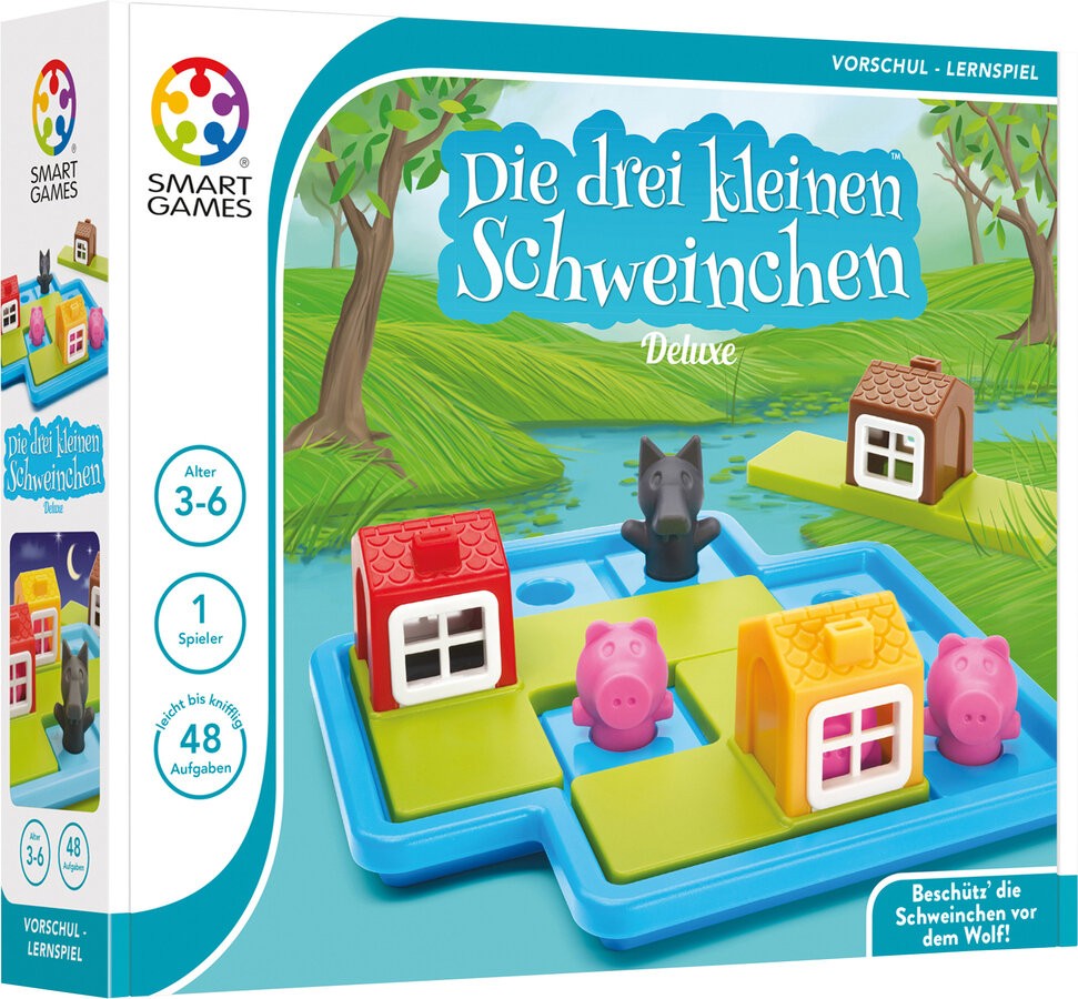SMARTGAMES Die 3 kleinen Schweinchen inklusive Begleitbuch Spielbereich, Spielzeug, Drinnen