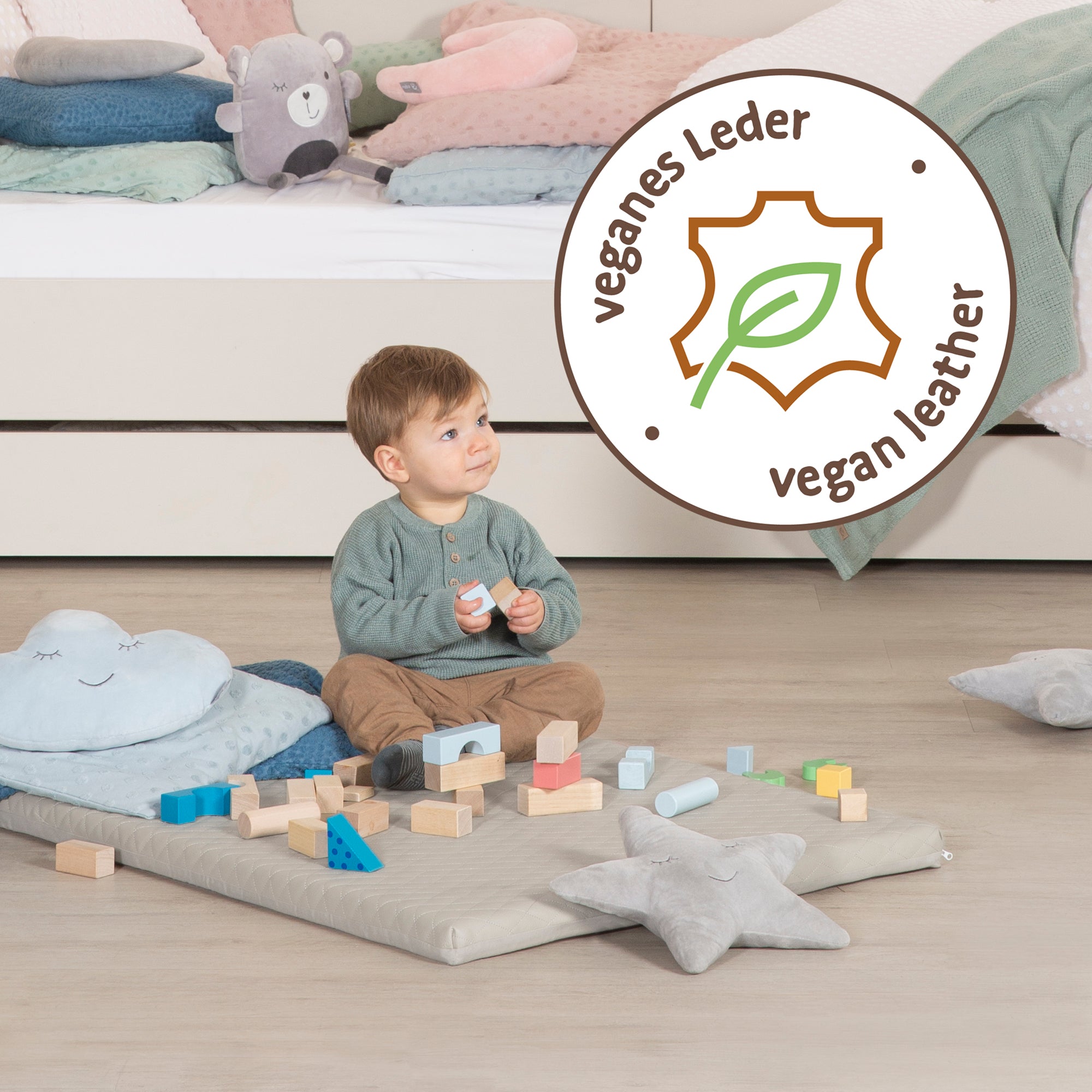 Roba 0311L245 Spielmatte 78x100 cm Greyish gesteppt hellgrau – Spielmatratzen - Bild 6 Roba 0311L245 Spielmatte 78x100 cm Greyish gesteppt hellgrau – Spielmatratzen - Produktbild 6