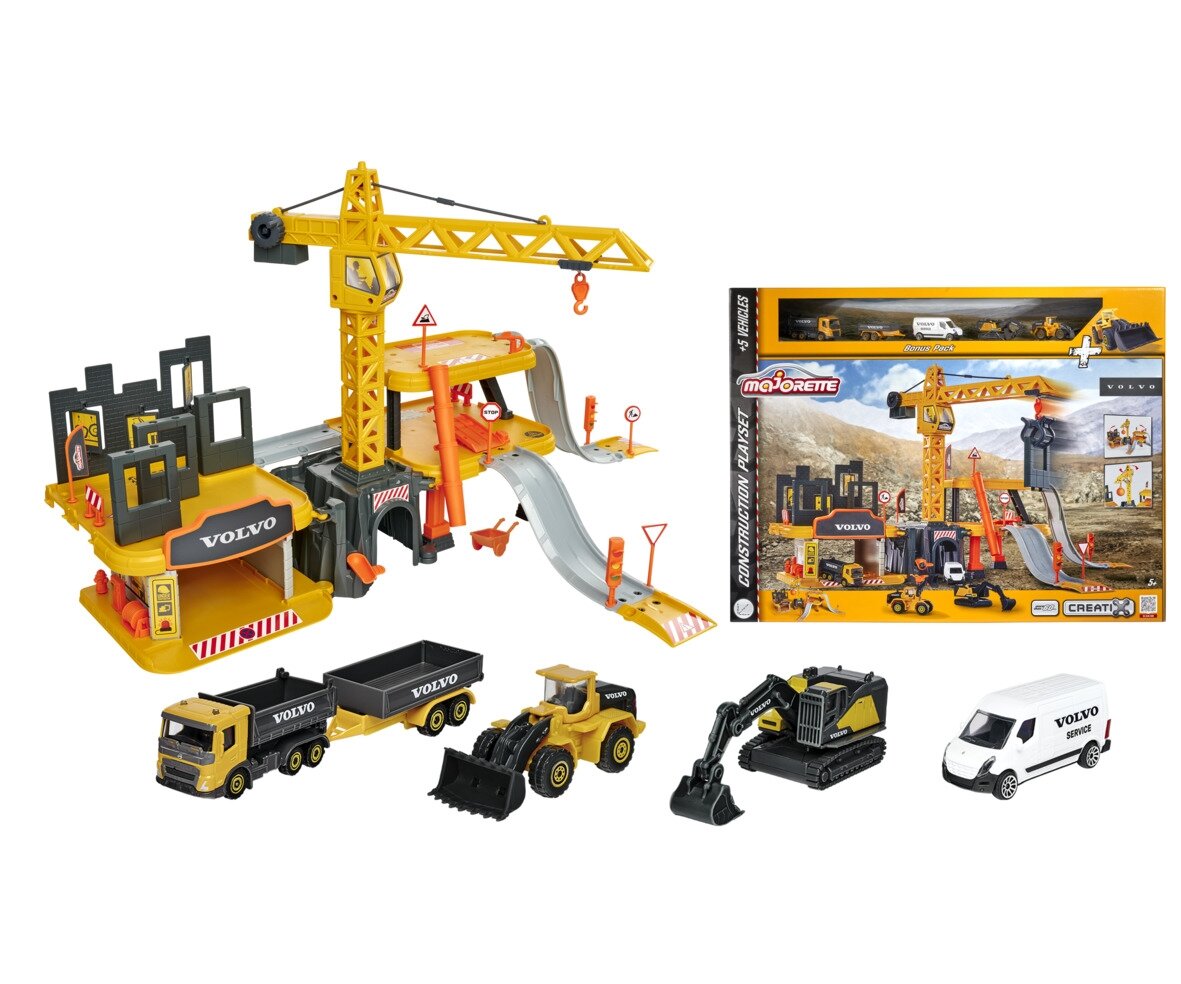Majorette Creatix Construction Spielset + 5 Volvo Baufahrzeuge 212050032 Majorette, Creatix, Construction, Spielset, +, 5, Volvo, Baufahrzeuge, 212050032, Baugewerbe, Baukran, Spielzeug, Auto, Rad