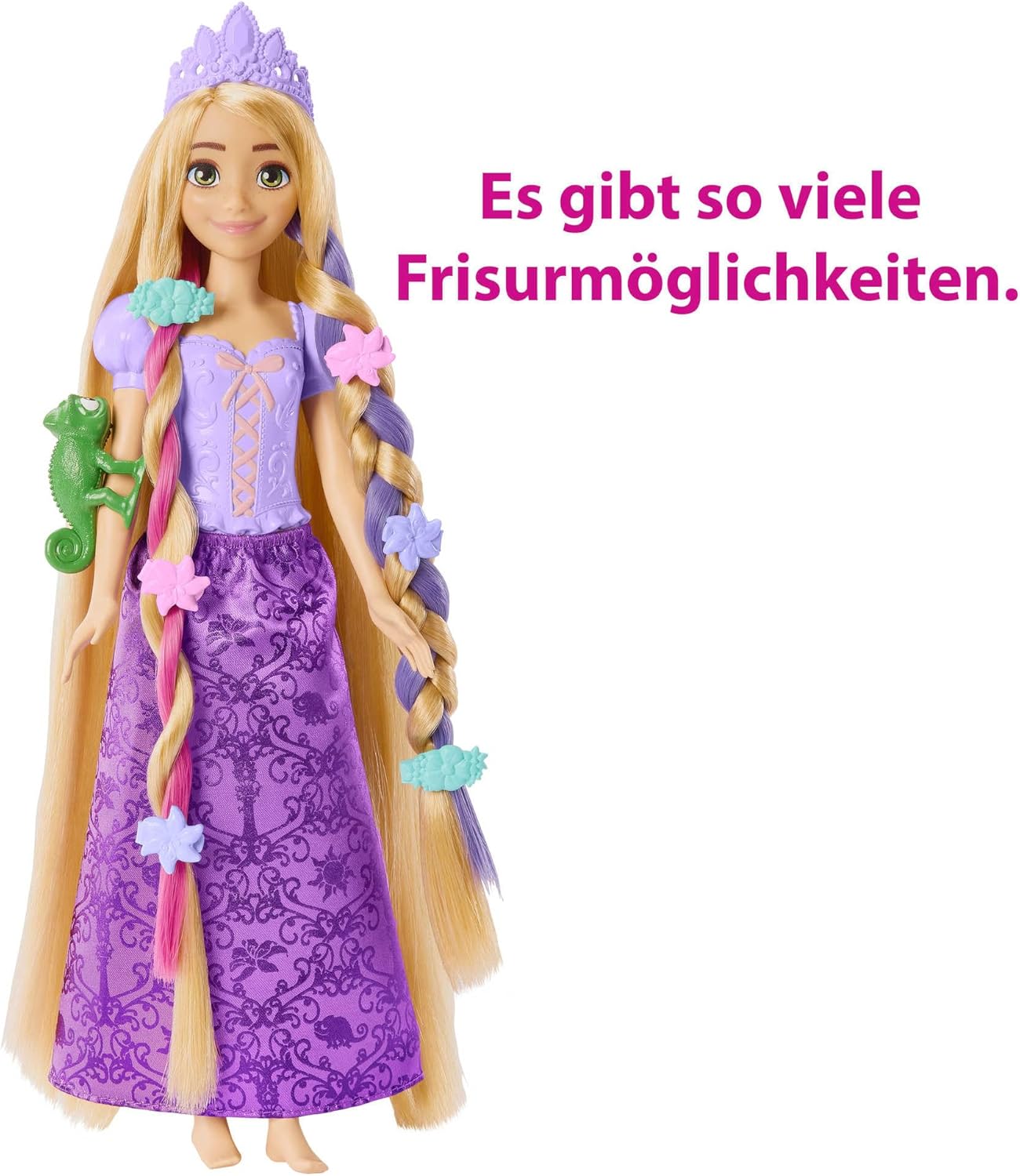 Disney Princess Rapunzel Haarspiel-Puppe Magisches Styling mit Farbwechsel-Effekt HLW18 Puppe, Spielzeug, Figur, Barbie