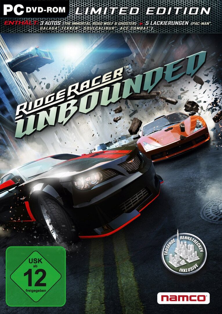 PC_Ridge_Racer_Unbounded_-_Limited_Edition_346395, Werbung, Plakat, Auto, Rad, Coupé