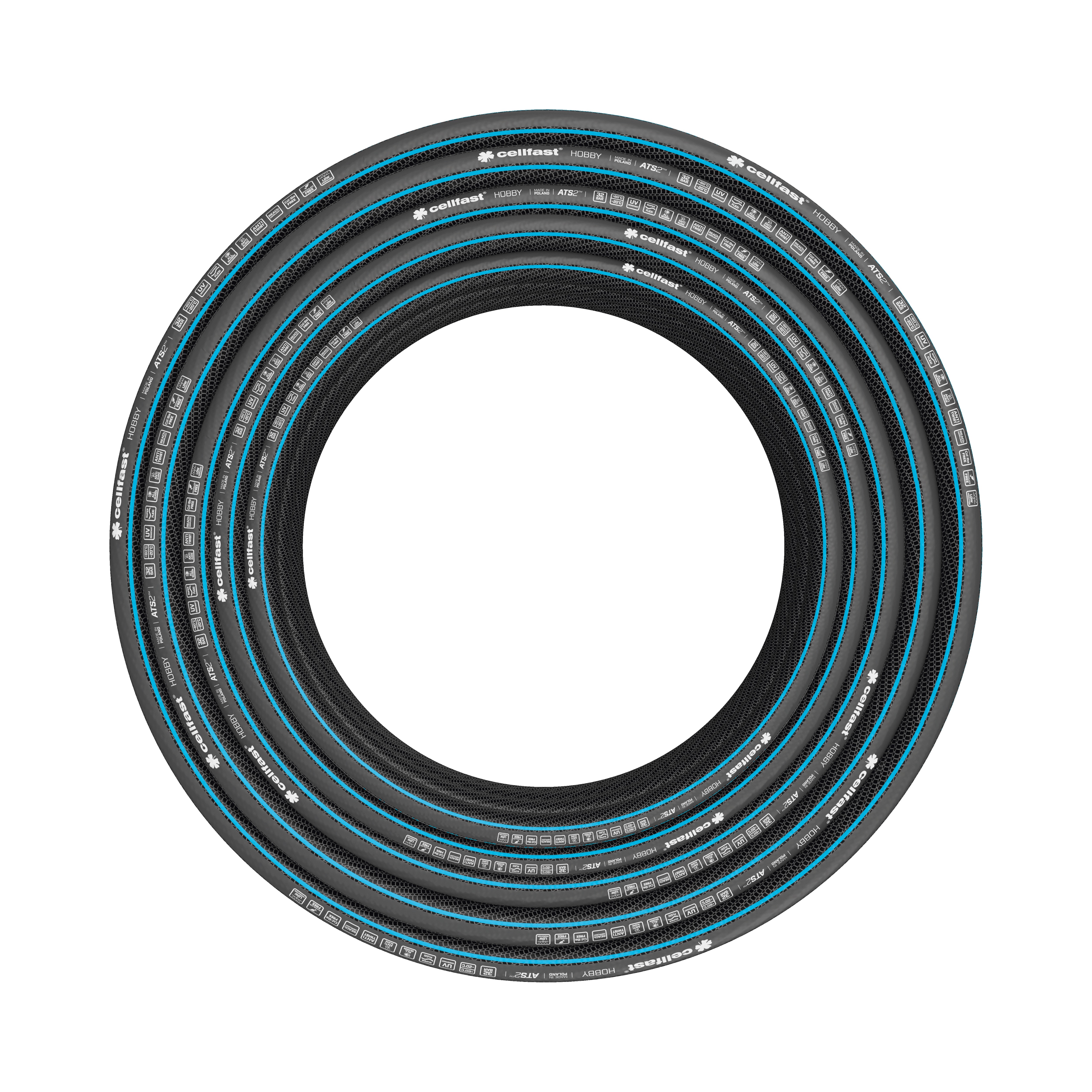 Cellfast 6-lagiger Gartenschlauch HOBBY 1/2" 60 m /Spulen C/** Cellfast 6-lagiger Gartenschlauch HOBBY 1/2" 60 m /Spulen C/**