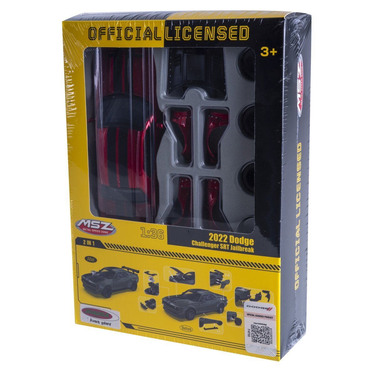 JAMARA Dodge Challenger SRT Jailbreak Diecast 1:36 rot 2in1 ab 3 Jahren