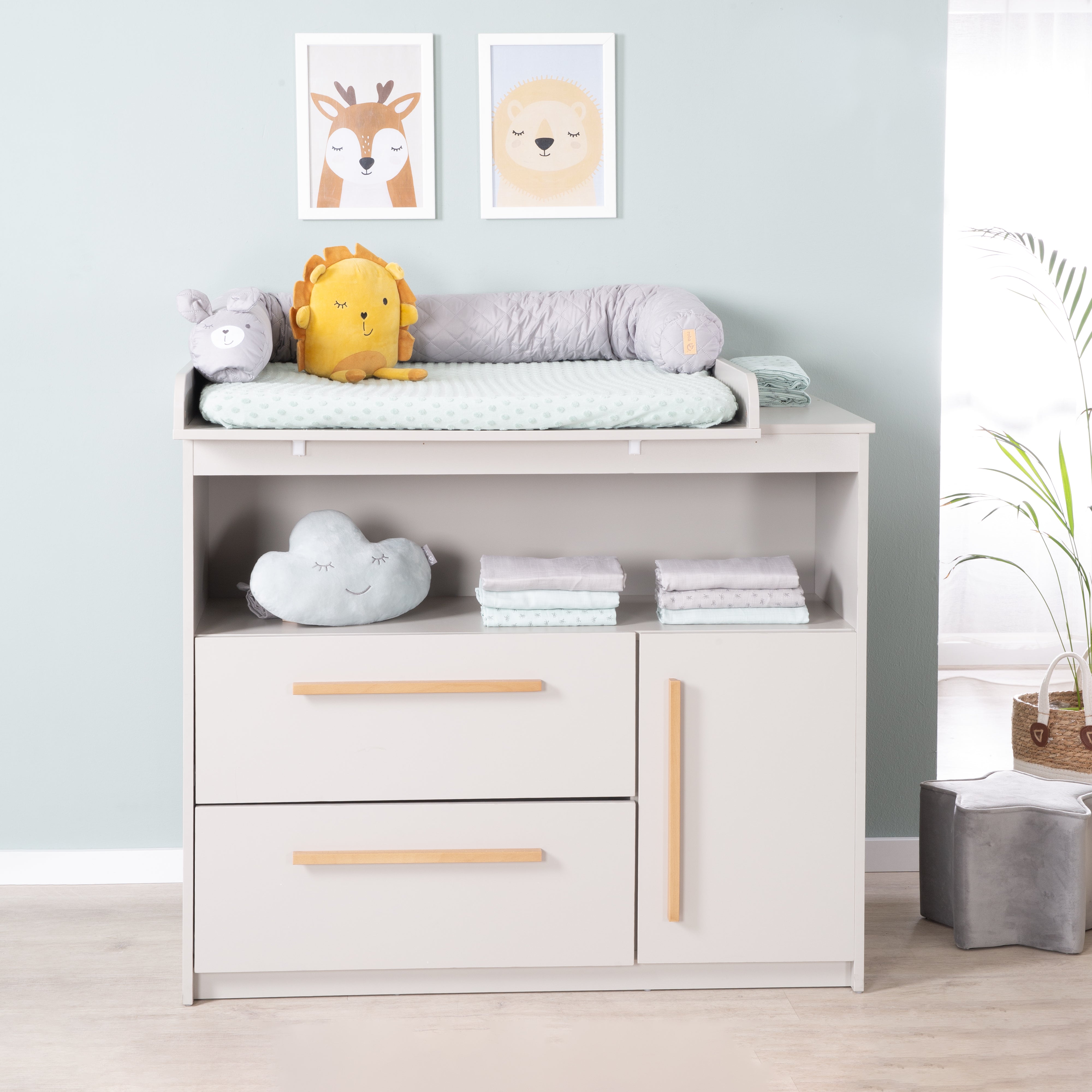 Roba 1731856 Wickelkommode breit Lea lichtgrau - Produktbild 2