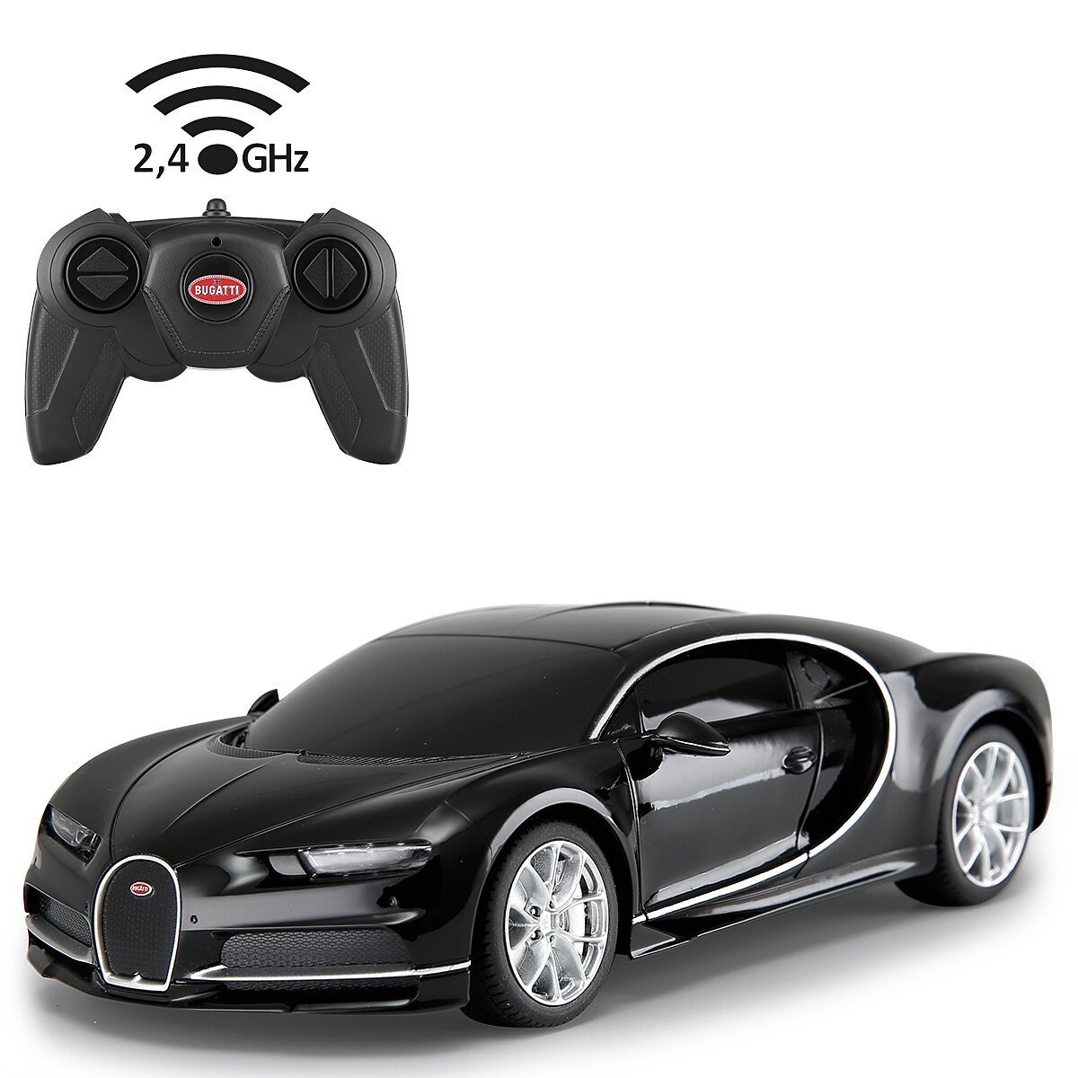 JAMARA Bugatti Chiron 1:24 schwarz 2,4GHz ab 6 Jahren JAMARA Bugatti Chiron 1:24 schwarz 2,4GHz ab 6 Jahren