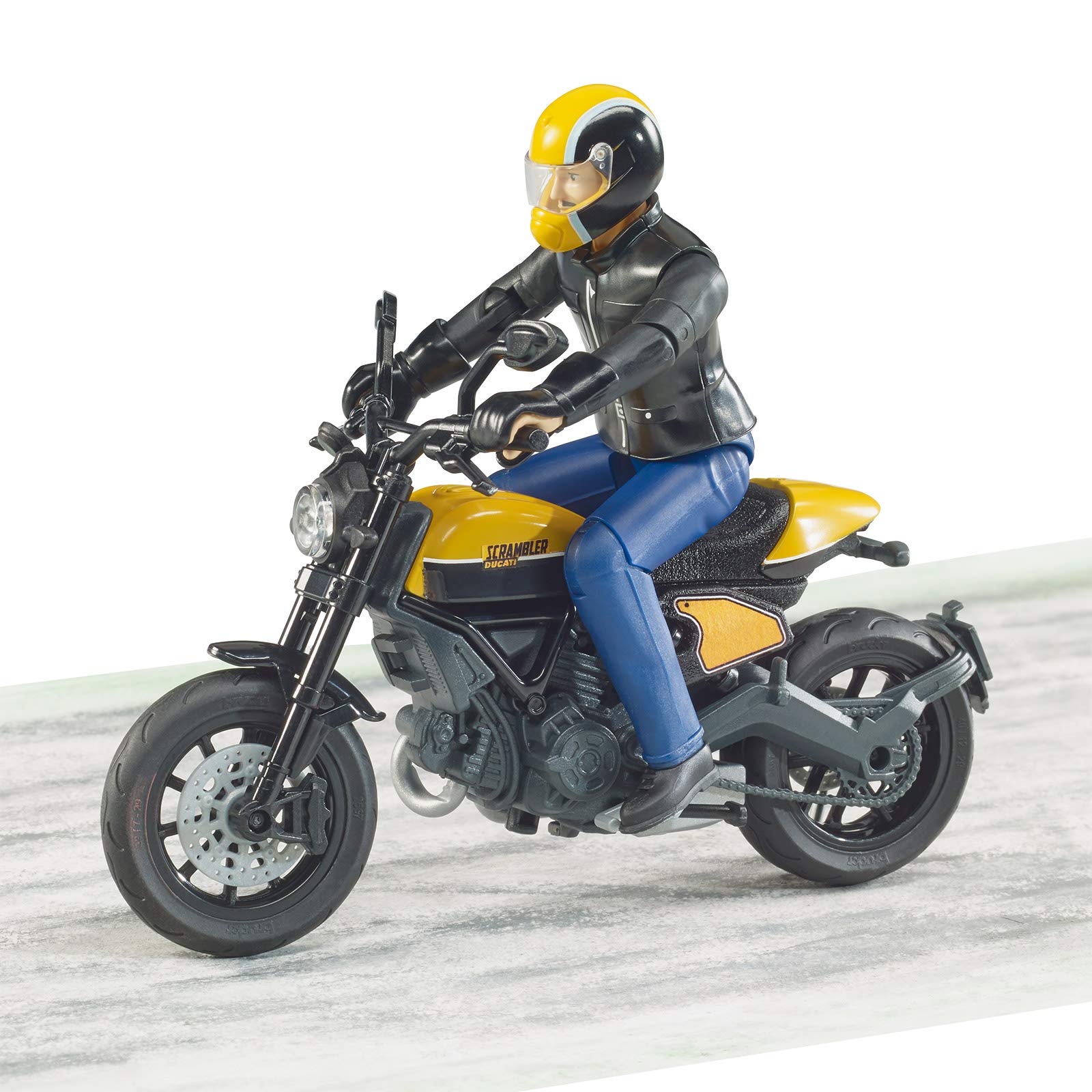 BRUDER 63053 - BWORLD Scrambler DUCATI FULL Throttle Helme, Schutzhelm, Motorrad, Mann, Person