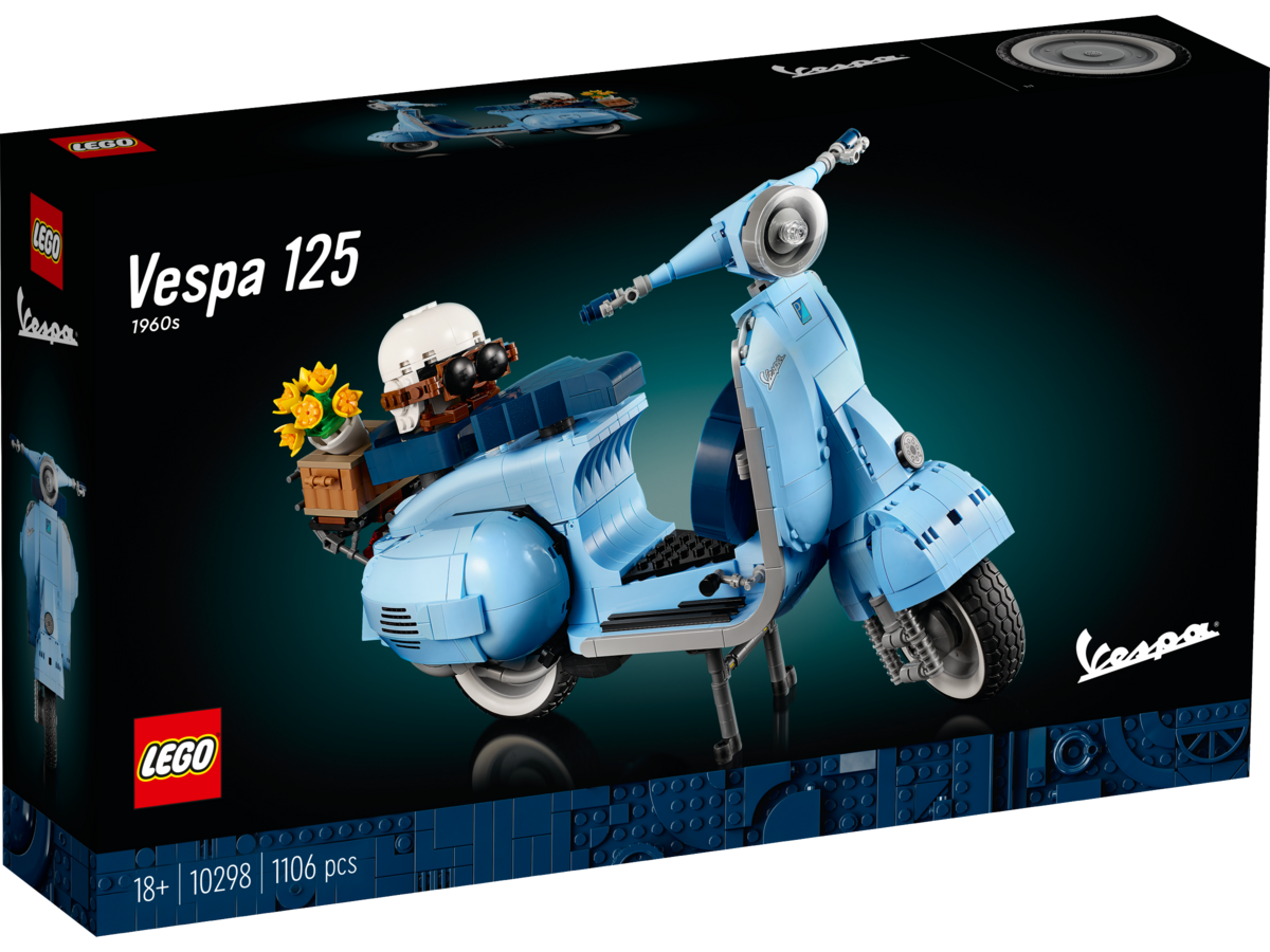 LEGO, Icons, Vespa, 125, 10298, Roller, Fahrzeug, Motorrad, Rad, Flugzeug LEGO Icons Vespa 125 10298