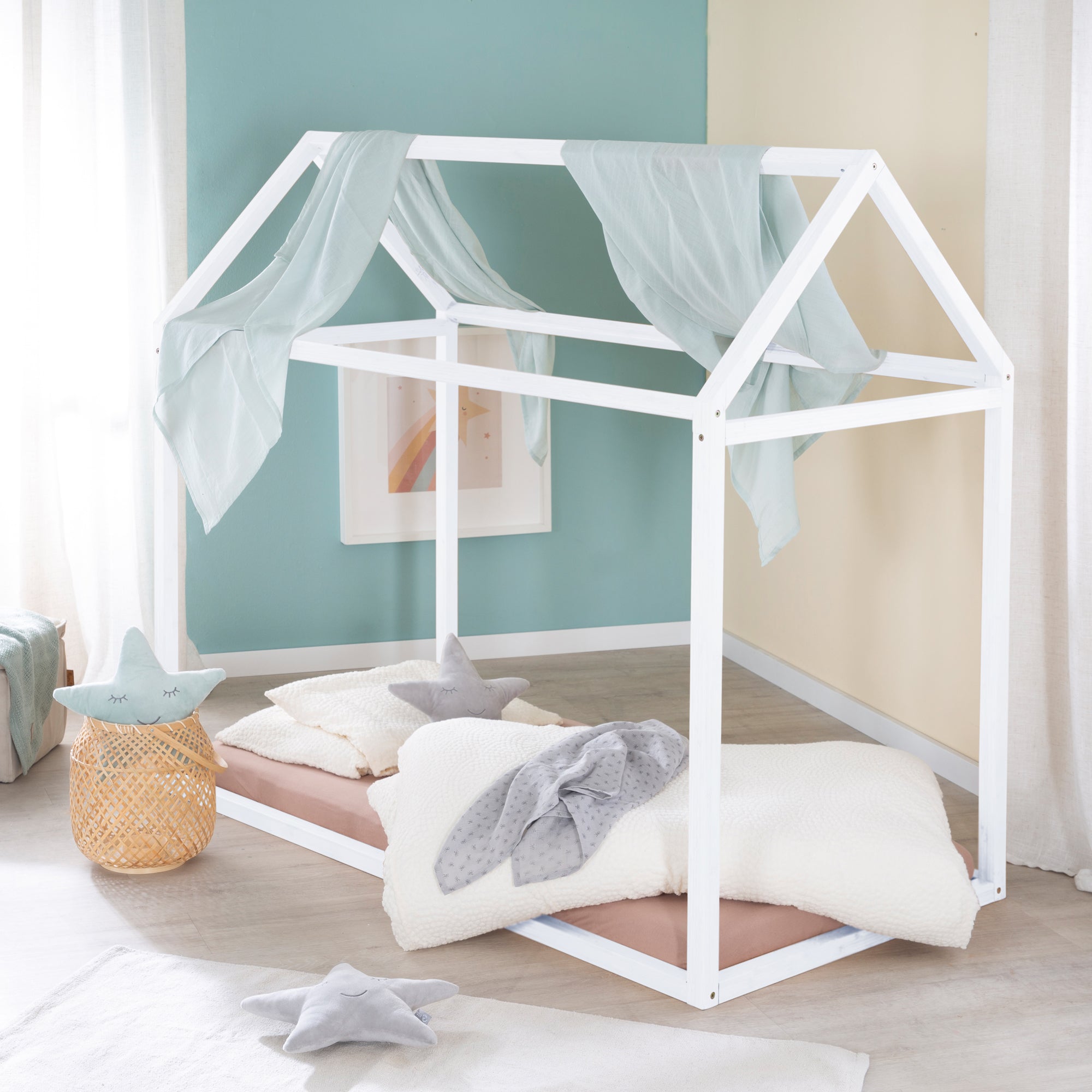 Roba 1061860WEZU Set Hausbett mit Matratze weiß - Bild 7 Roba 1061860WEZU Set Hausbett mit Matratze weiß - Produktbild 7