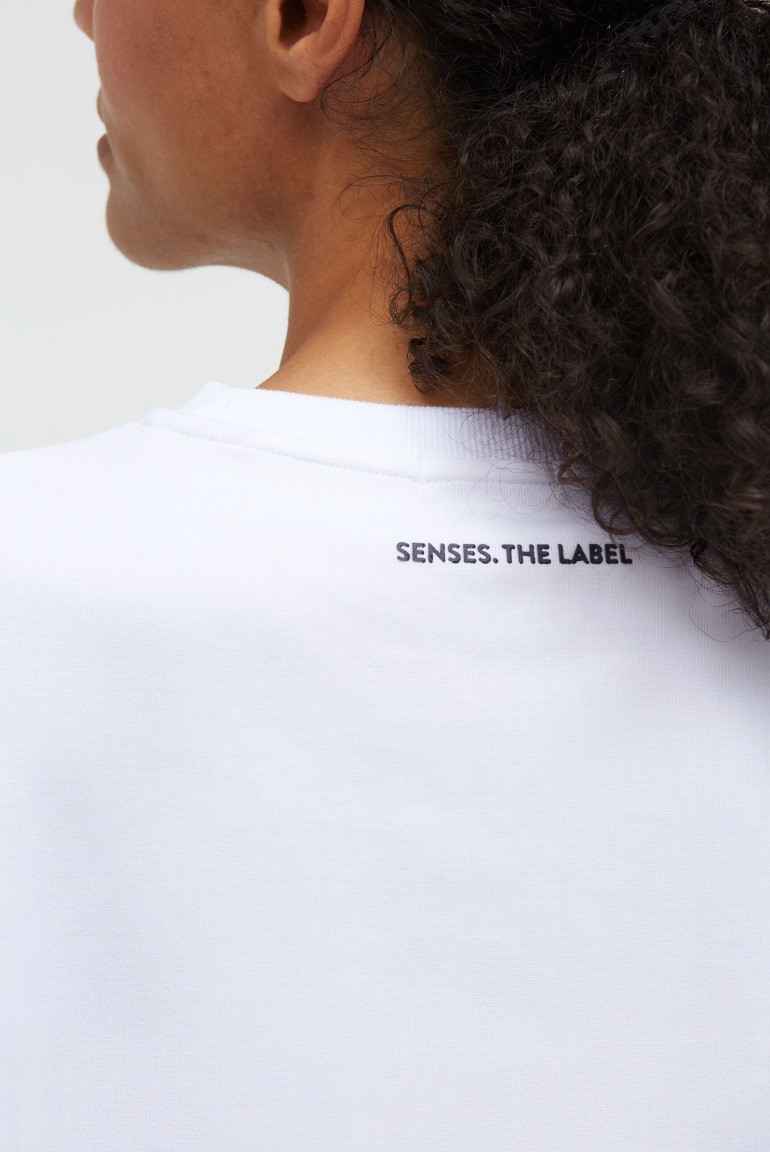 SENSES Kurzarm-Sweatshirt SA:LINE aus Interlock opticwhite