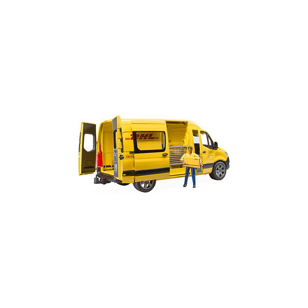 BRUDER 02671 - MB Sprinter DHL mit Fahrer Lieferwagen, Fahrzeug, Umzugswagen, Person, Wohnwagen