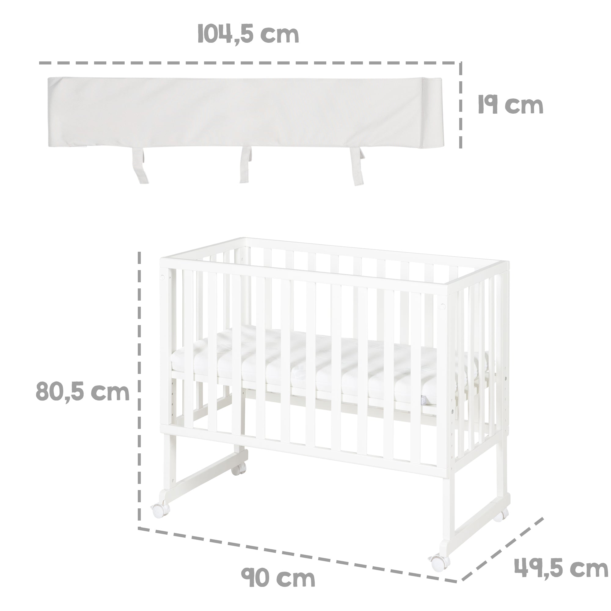 Roba 8961WE8V230 Stuben- Beistellbett 3in1, Barriere grau weiß – Stubenbetten - Bild 11 Roba 8961WE8V230 Stuben- Beistellbett 3in1, Barriere grau weiß – Stubenbetten - Produktbild 11