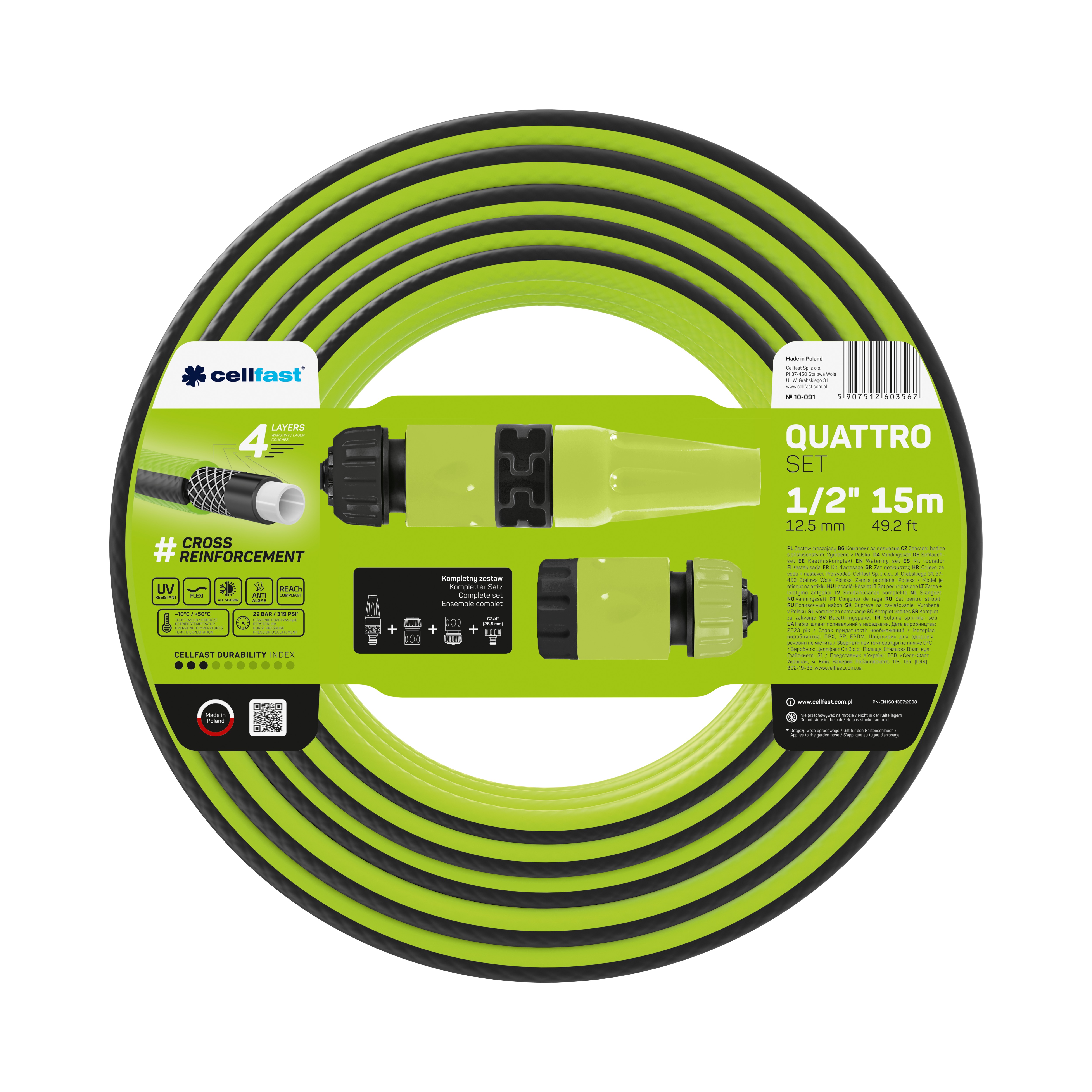 Cellfast Bewässerungssatz QUATTRO 1/2" 15 m