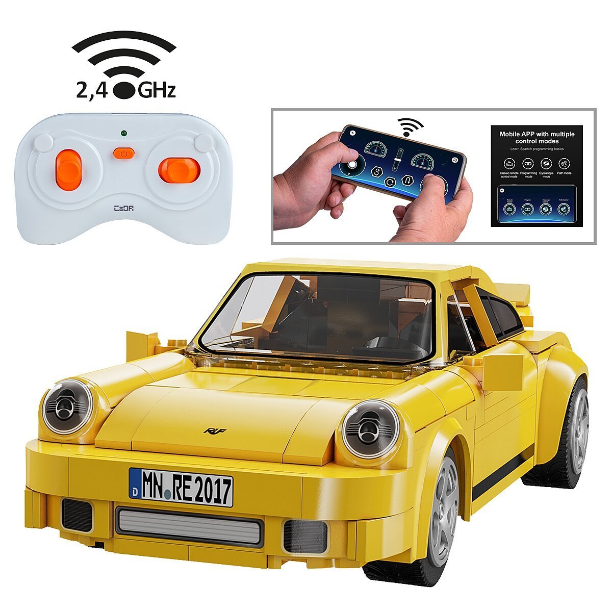 JAMARA CaDA RUF CTR 2017 Yellowbird 1:20 gelb 2,4GHz Bricks ab 6 Jahren