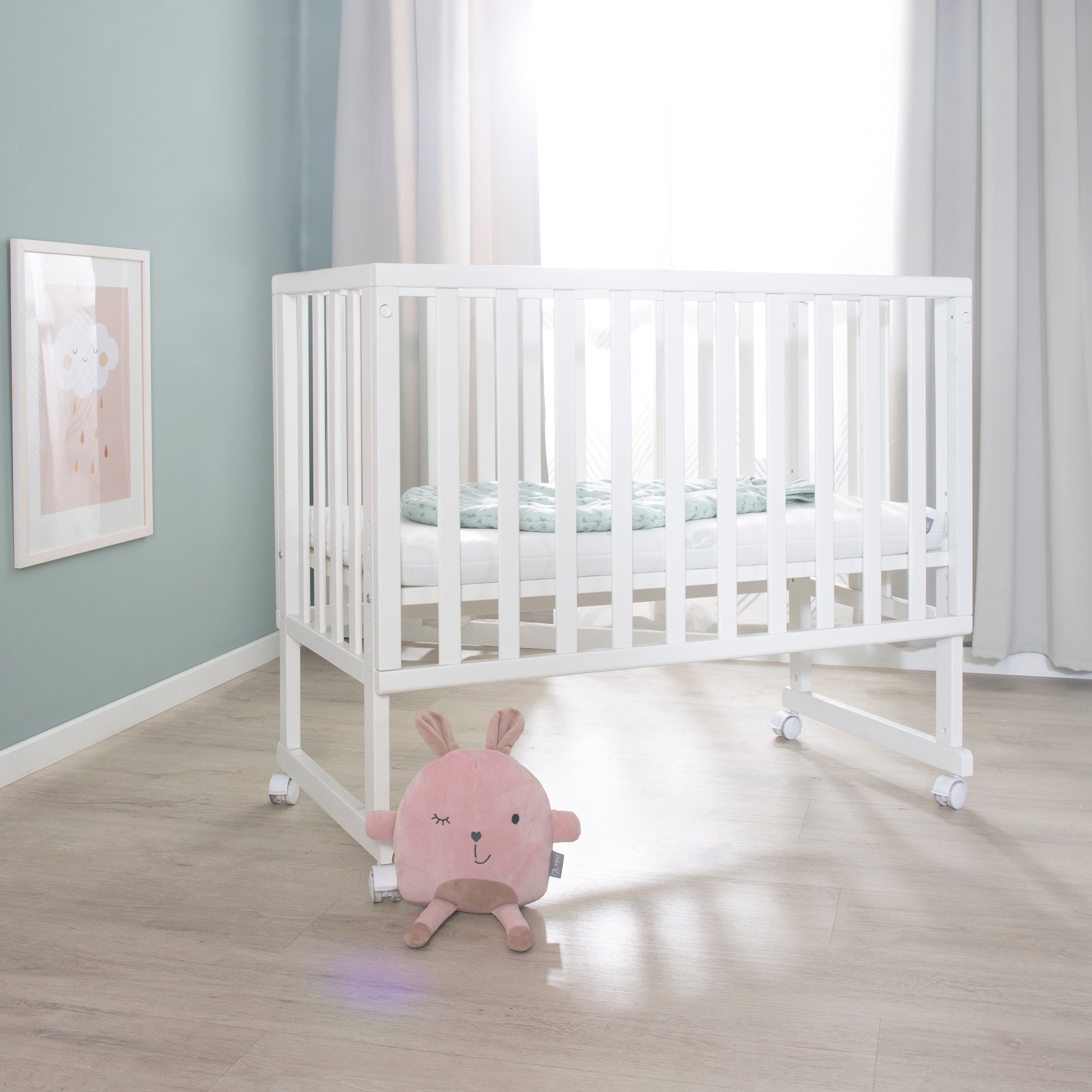 Roba 8961WE1 Stuben- Beistellbett +Barriere/Matratze weiß – Stubenbetten - Bild 6 Roba 8961WE1 Stuben- Beistellbett +Barriere/Matratze weiß – Stubenbetten - Produktbild 6