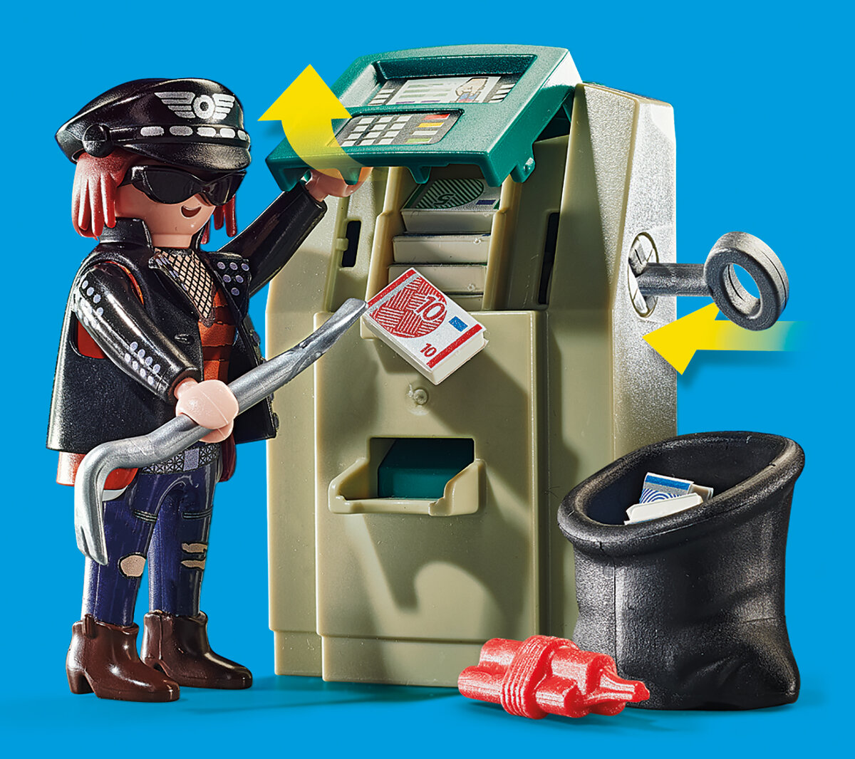 PLAYMOBIL 70572 Polizei-Motorrad: Verfolgung des Geldräubers Band, Person