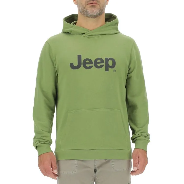JEEP Herren Hoodie O103276GN - Grün mit großem Jeep-Logo und Beuteltasche JEEP Herren Hoodie O103276GN - Grün mit großem Jeep-Logo und Beuteltasche