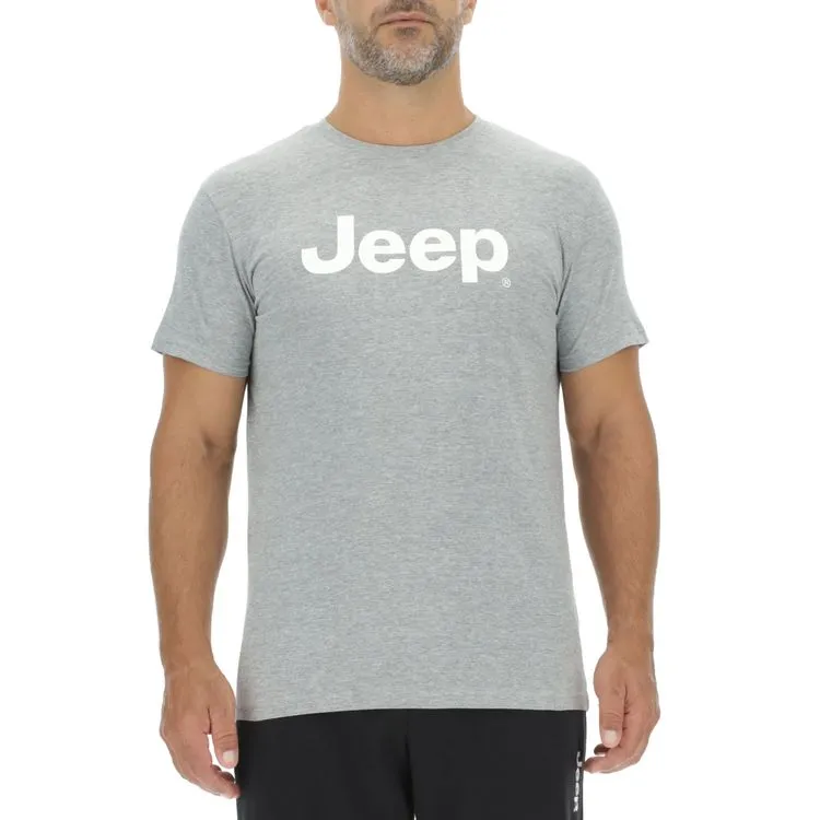 JEEP Herren T-Shirt O103218GR - Grau mit großem Jeep-Logo JEEP Herren T-Shirt O103218GR - Grau mit großem Jeep-Logo
