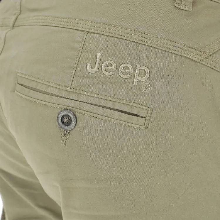 JEEP Herren Cargohose O102594BE - Sandfarbene Hose mit Seitentaschen aus Baumwoll-Stretch GR. 56 JEEP Herren Cargohose O102594BE - Sandfarbene Hose mit Seitentaschen aus Baumwoll-Stretch GR. 56