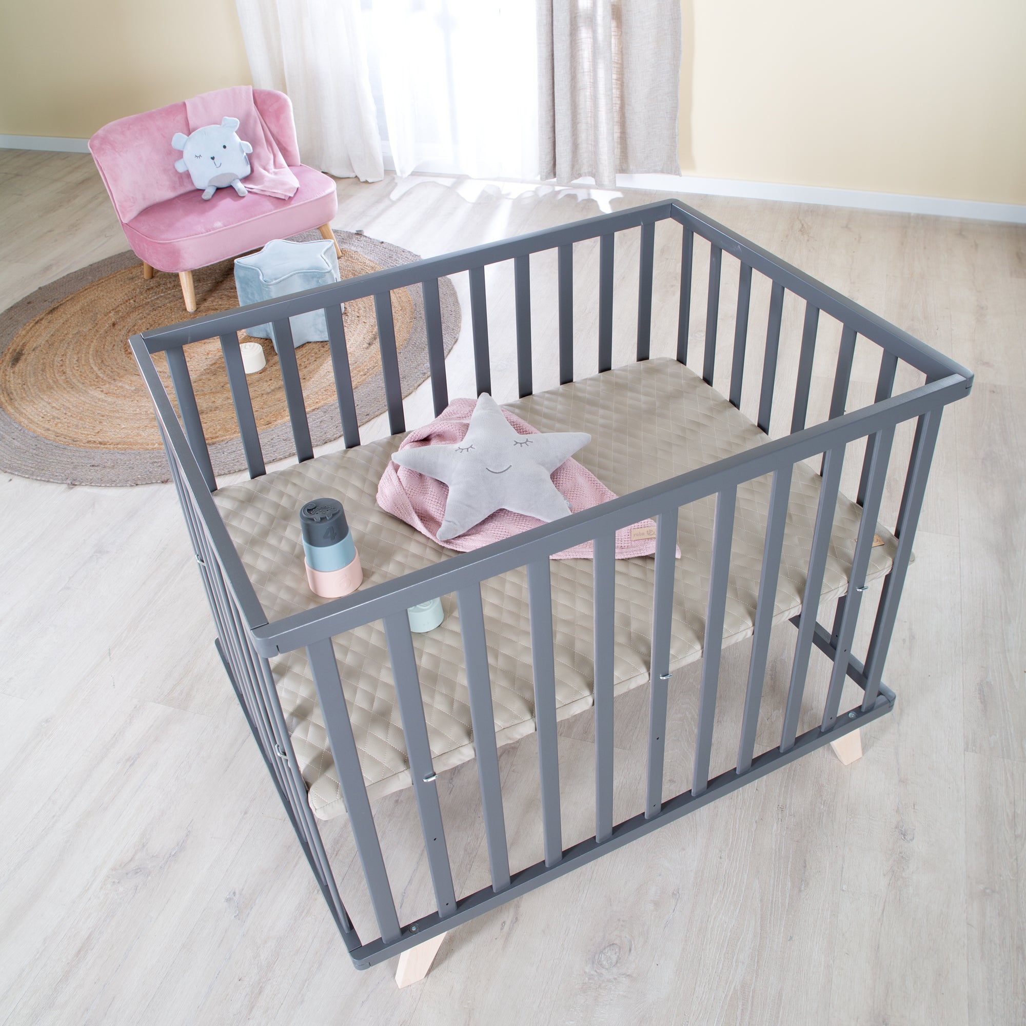 Roba 0242ANL245 Laufgitter 75x100 cm +Füße Greyish anthrazit - Produktbild 5