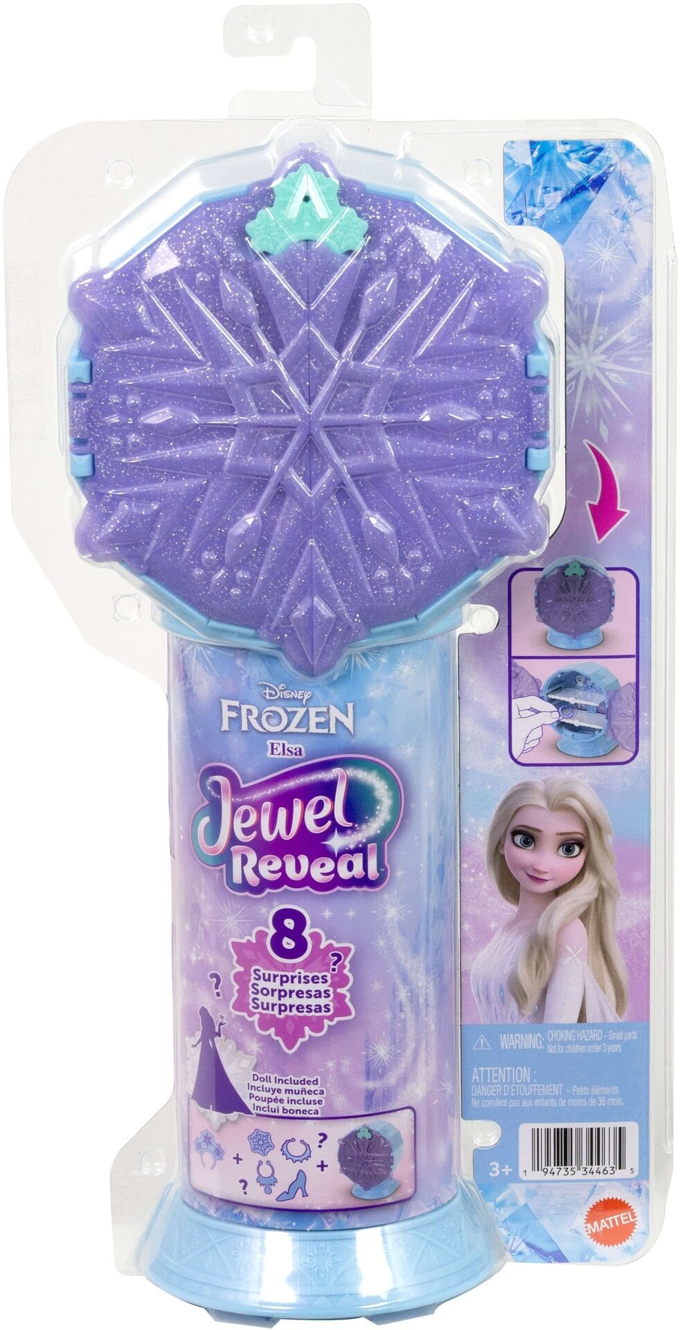 Disney Die Eiskönigin Juwel Reveal Elsa Puppe - Mattel - MATTEL JJY36 Puppe - Mattel - Disney Die Eiskönigin Juwel Reveal Elsa Puppe - Modell MATTEL JJY36