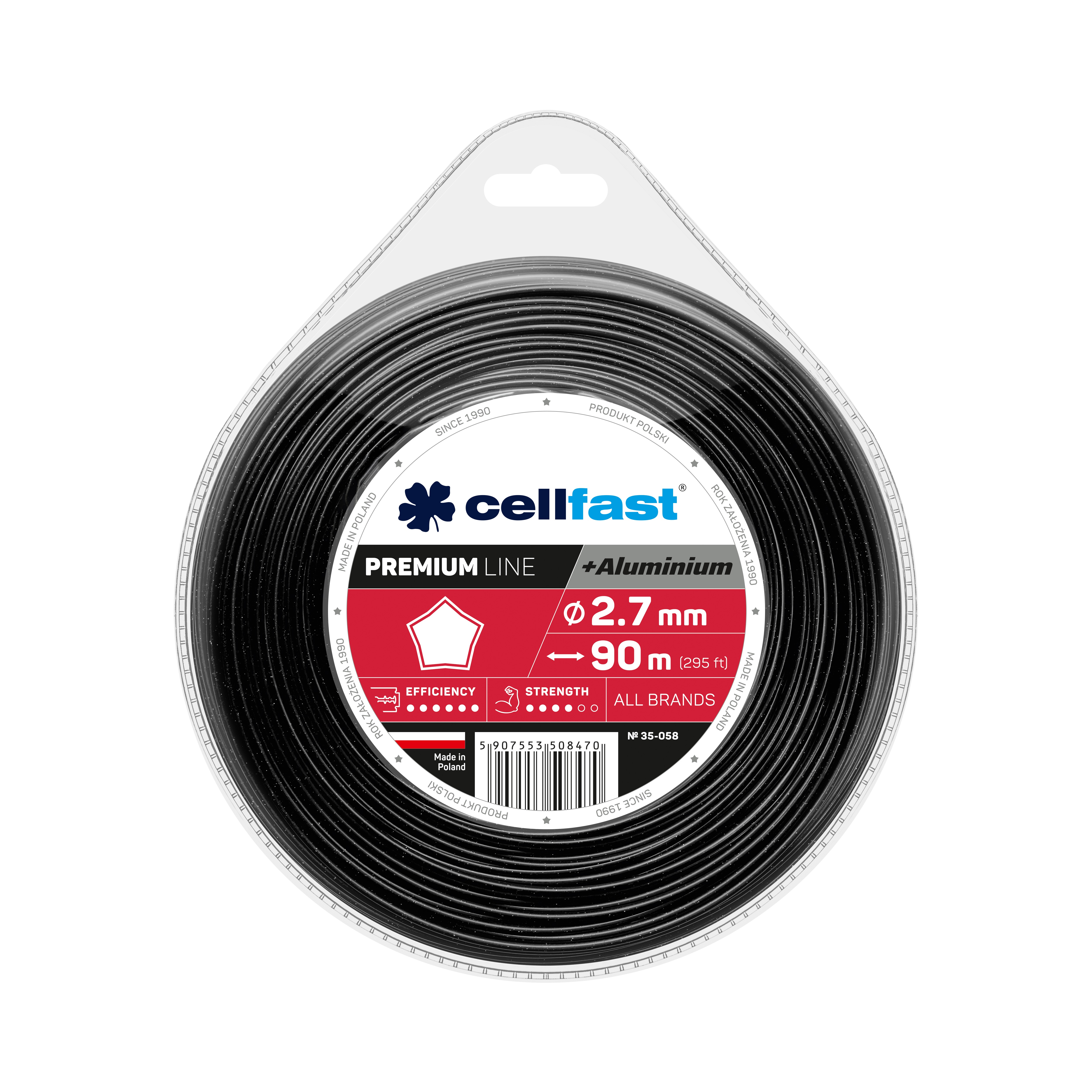 Cellfast PREMIUM Mähfäden 2,7 mm x 90 m Stern Cellfast PREMIUM Mähfäden 2,7 mm x 90 m Stern