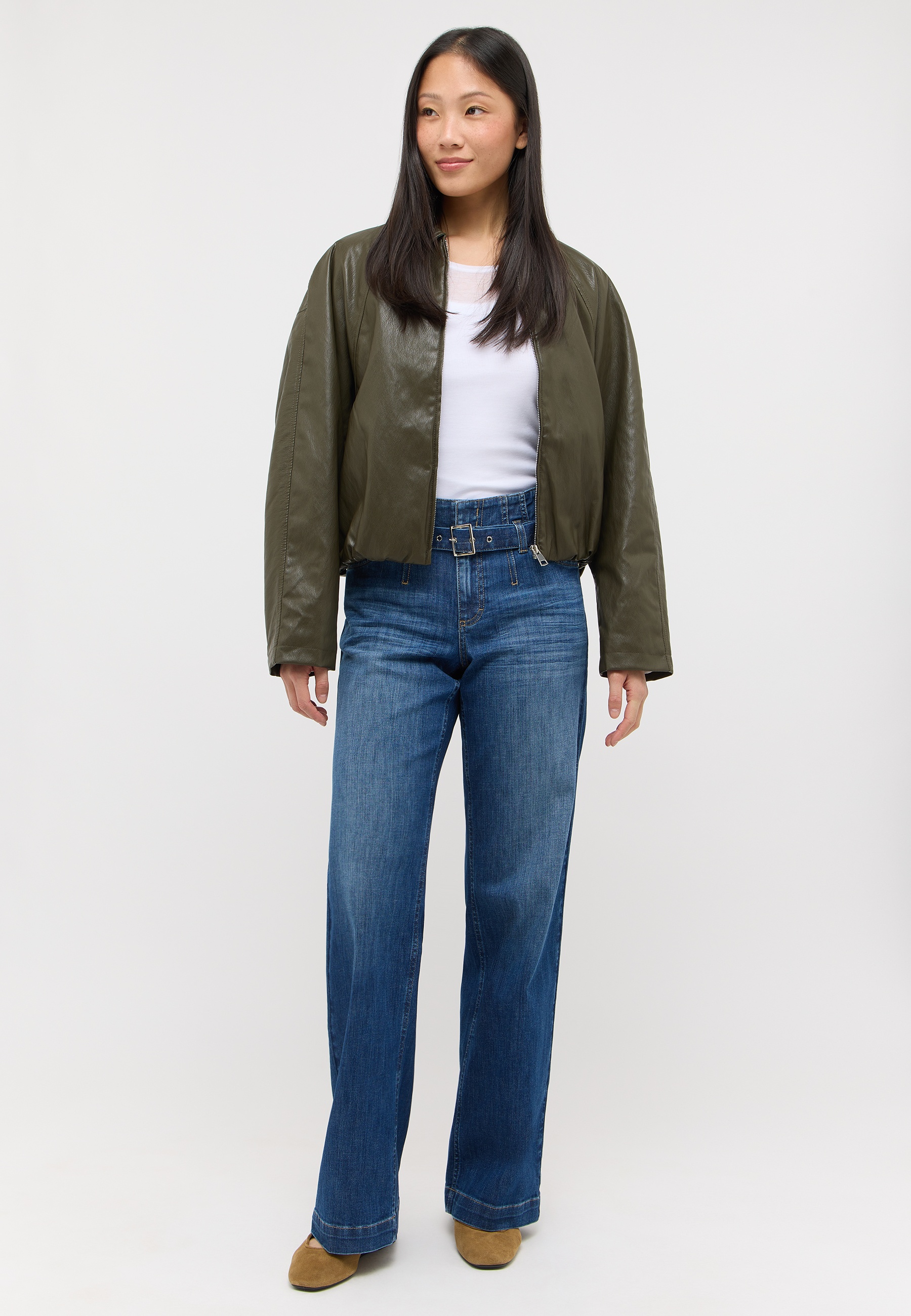 ANGELS 350252130 Damen Jeans Liz Retro Wide Leg - Blau - 4