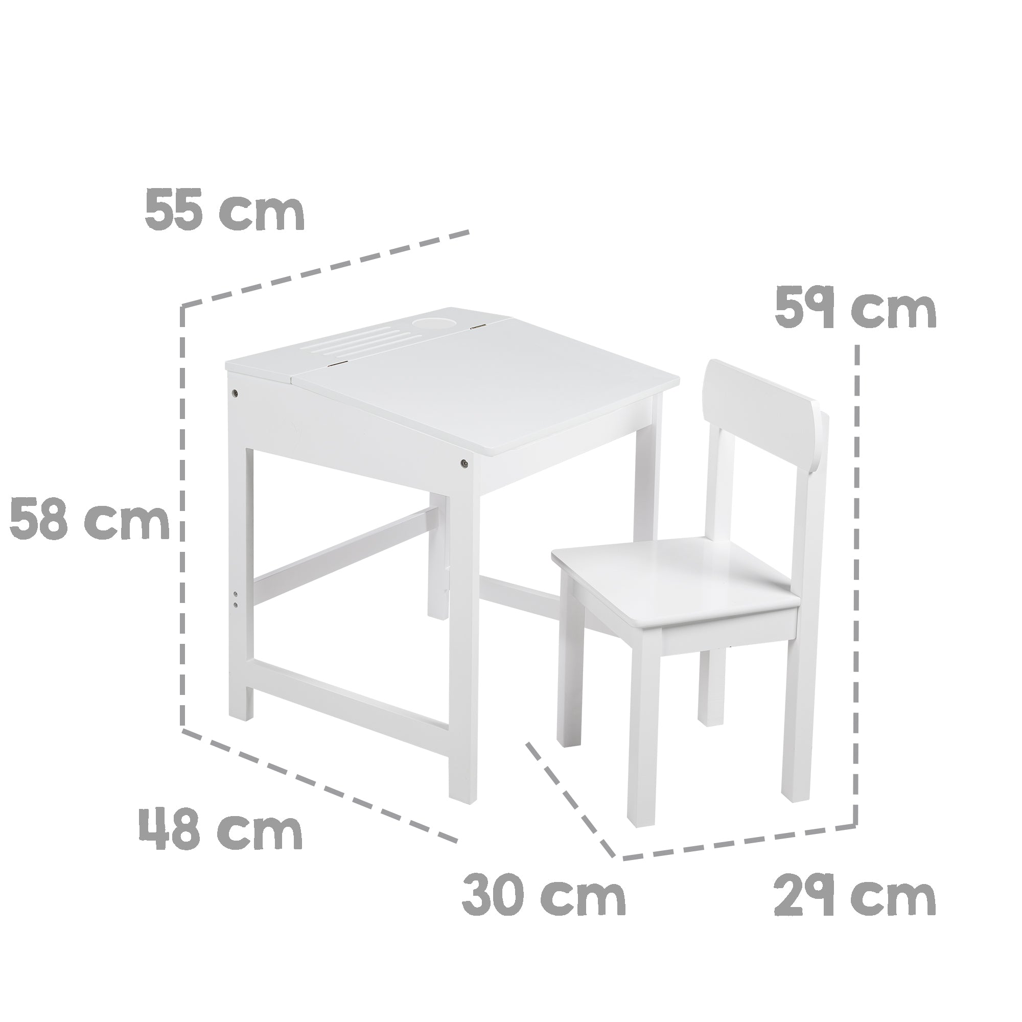 Roba 450020WE Schulpult mit Stuhl Universal weiß – Spielmöbel - Bild 9 Roba 450020WE Schulpult mit Stuhl Universal weiß – Spielmöbel - Produktbild 9