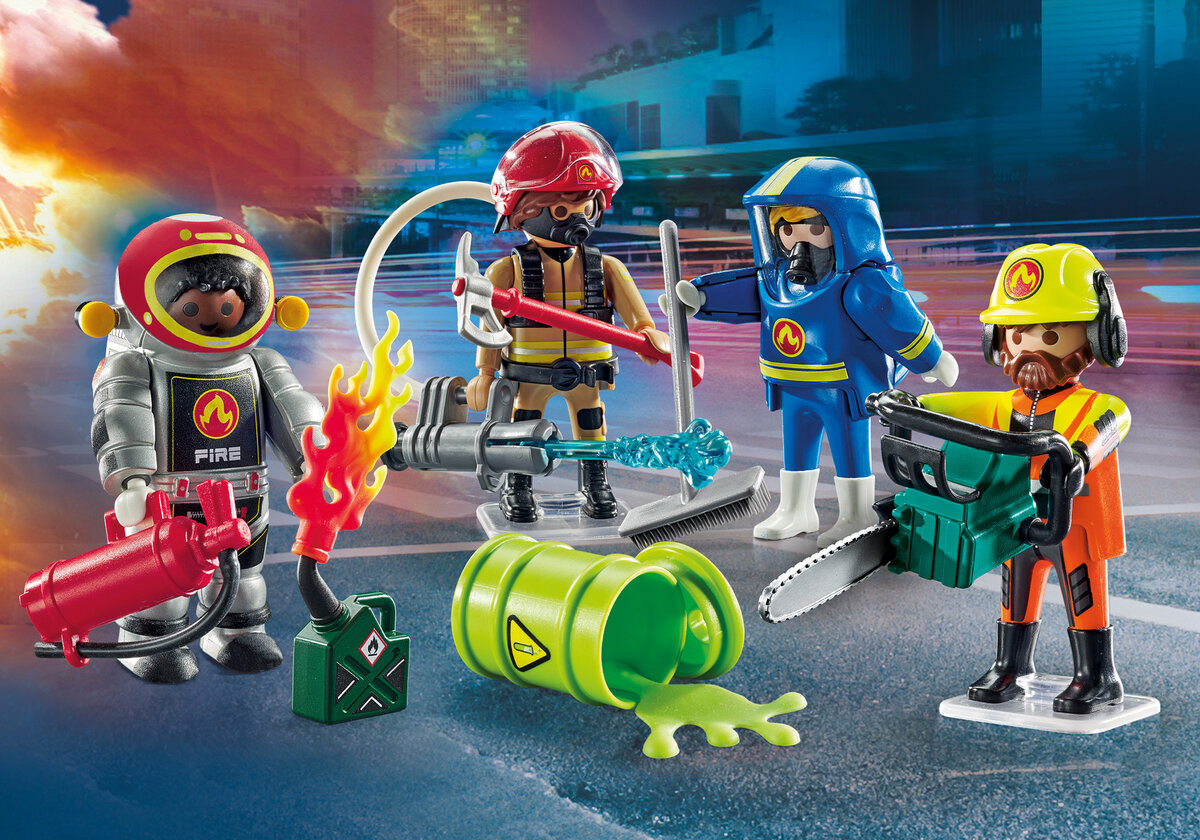 PLAYMOBIL 71468 My Figures Feuerwehr Helme, Spielzeug, Person