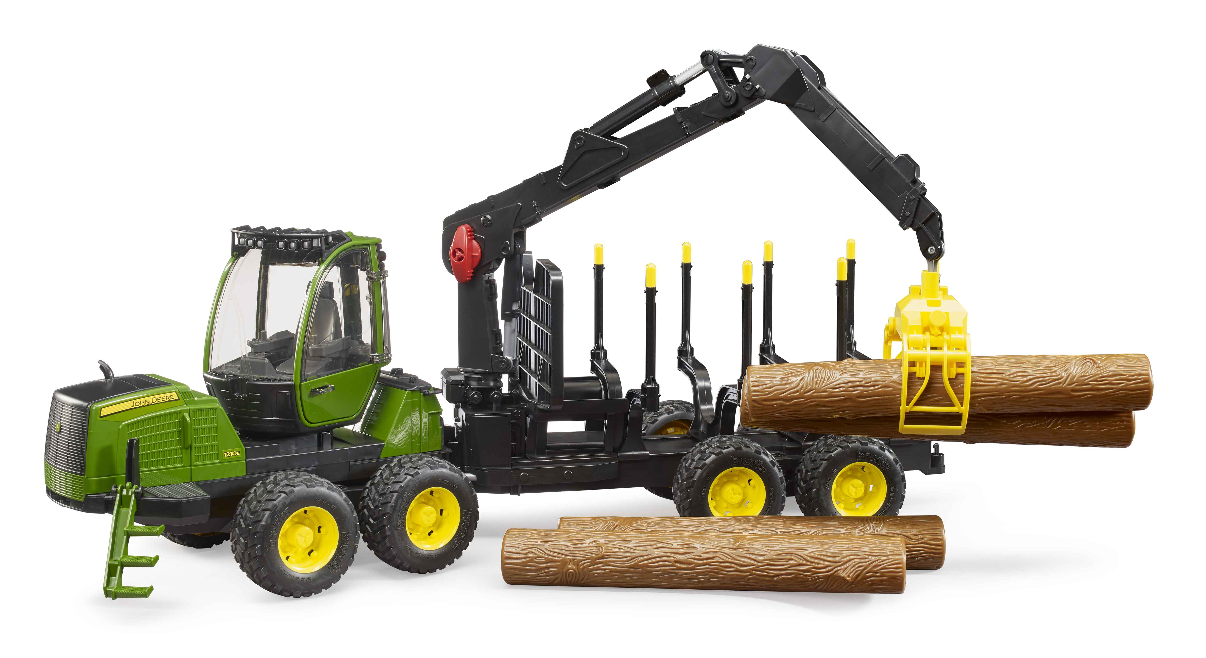 BRUDER 02133 - John Deere 1210E Rückezug mit 4 Baumstämmen und Holzgreifer - Bild 3