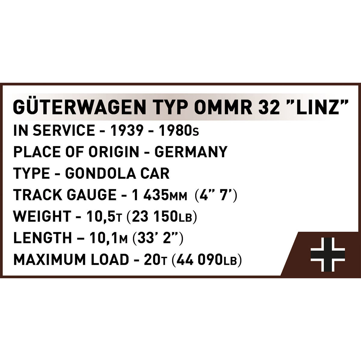 COBI 6285 - Güterwagen TYP OMMR 32 ''linz'' SCALE 1: - Bild 14 COBI 6285 - Güterwagen TYP OMMR 32 ''linz'' SCALE 1: - Bild 14