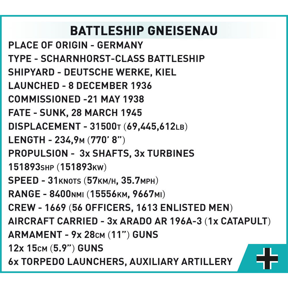 COBI 4835 - Battleship Gneisenau Maßstabb 1:300) - Bild 13 COBI 4835 - Battleship Gneisenau Maßstabb 1:300) - Bild 13